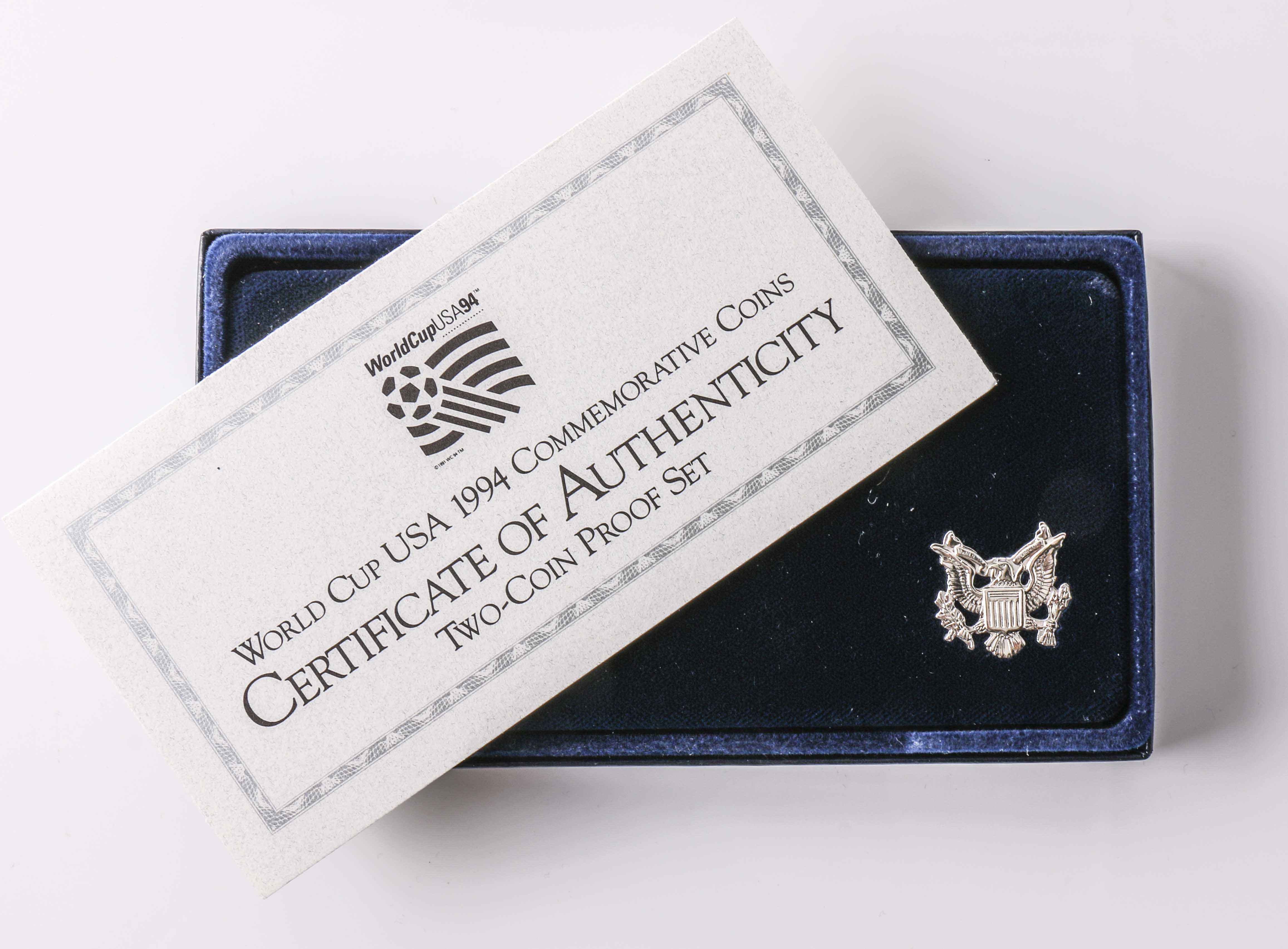 1994 World Cup Commemorative Proof Silver Dollar and Proof Half Dollar