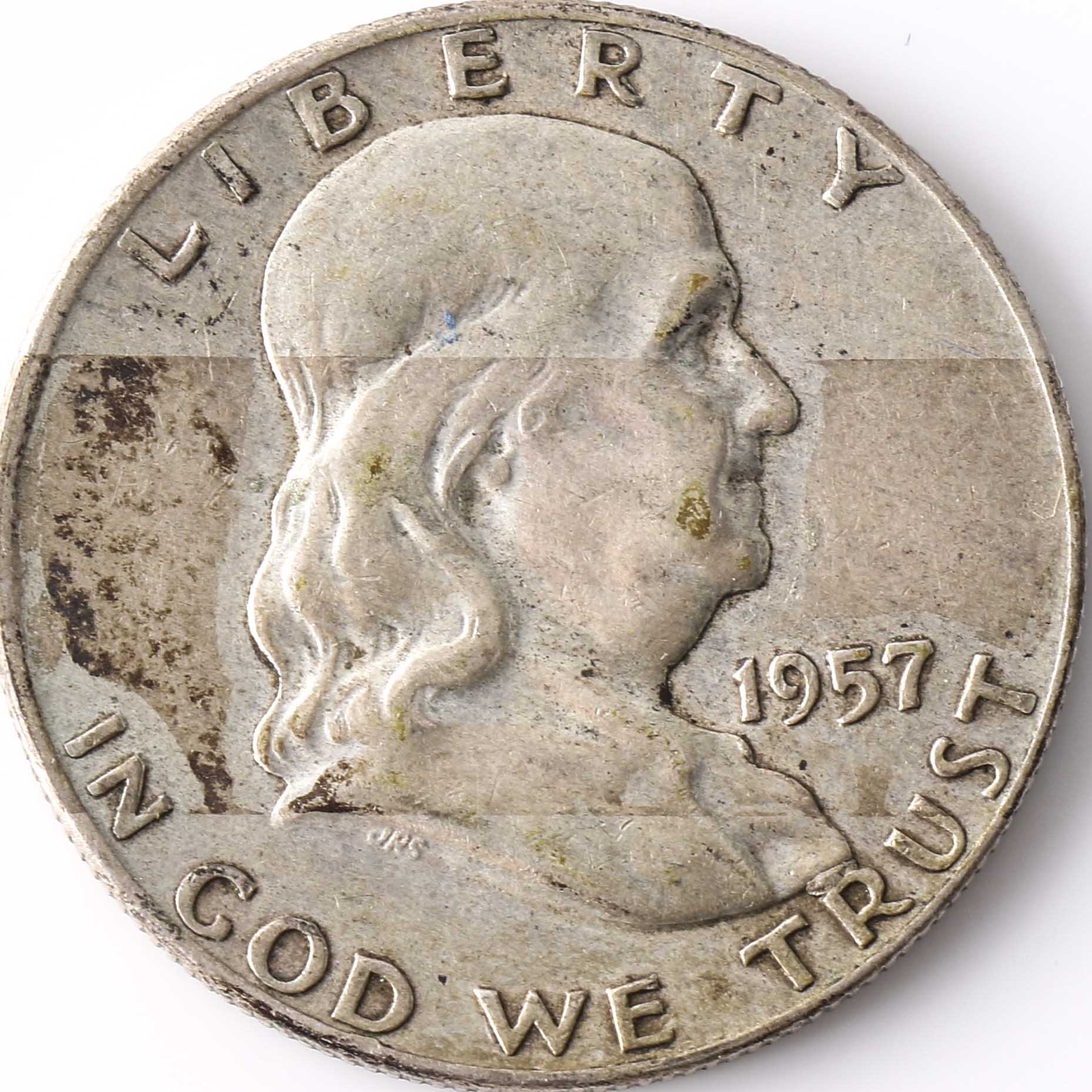 Four Franklin Silver Half Dollars