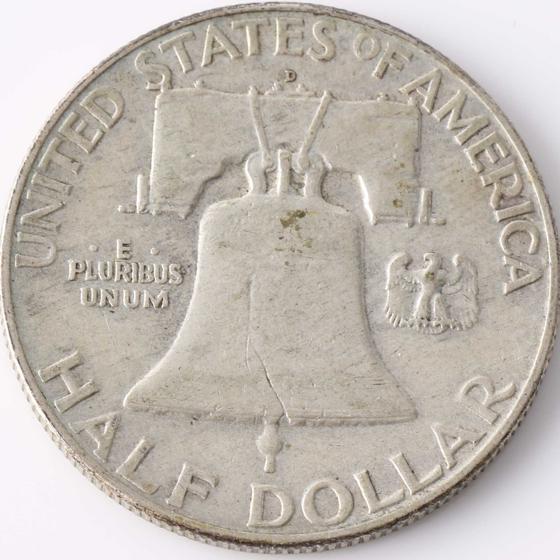 Four Franklin Silver Half Dollars