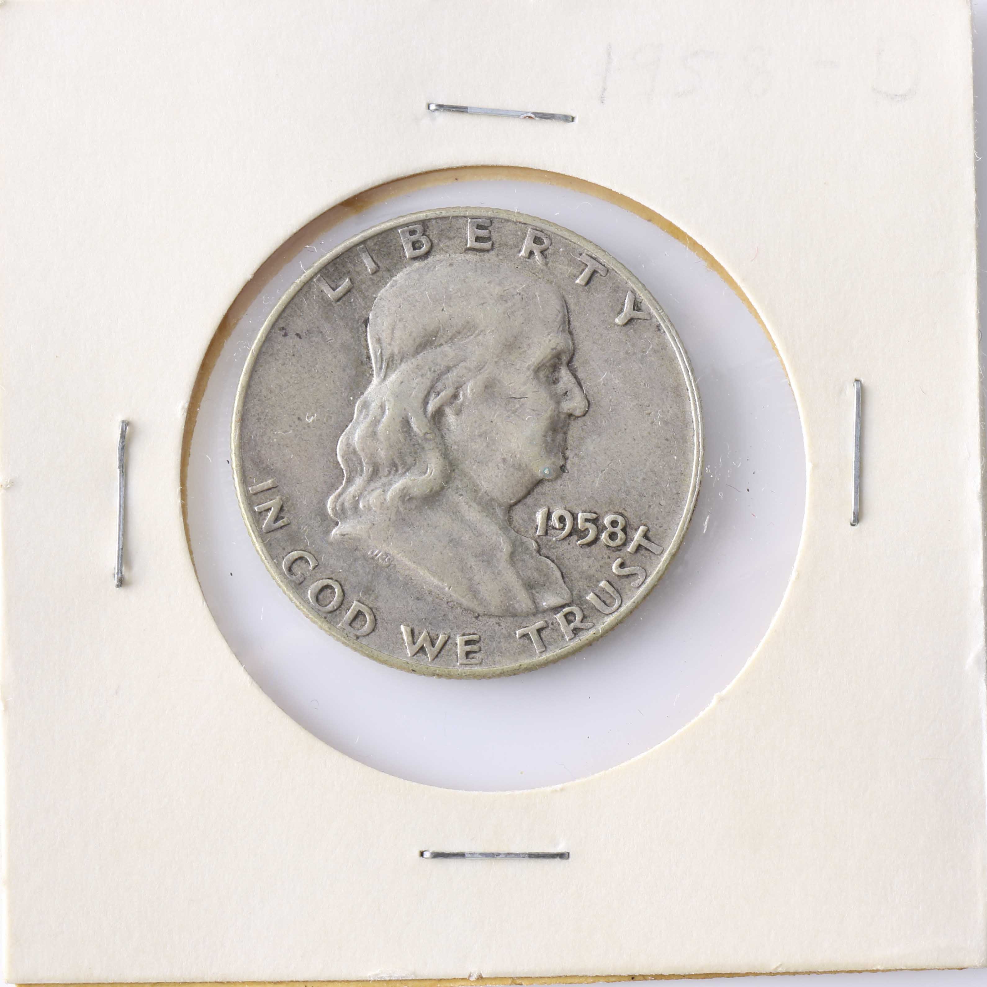 Four Franklin Silver Half Dollars