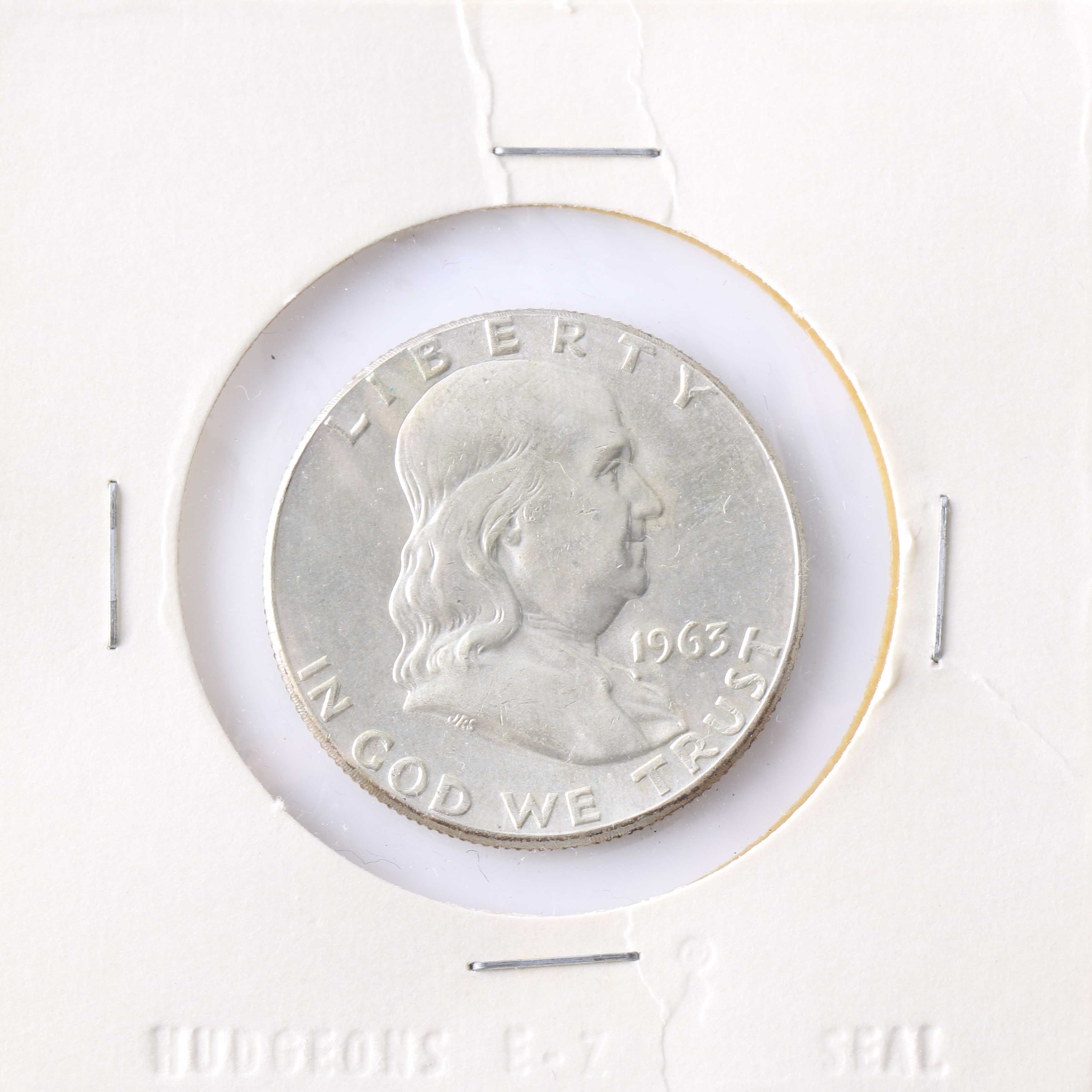 Four Franklin Silver Half Dollars