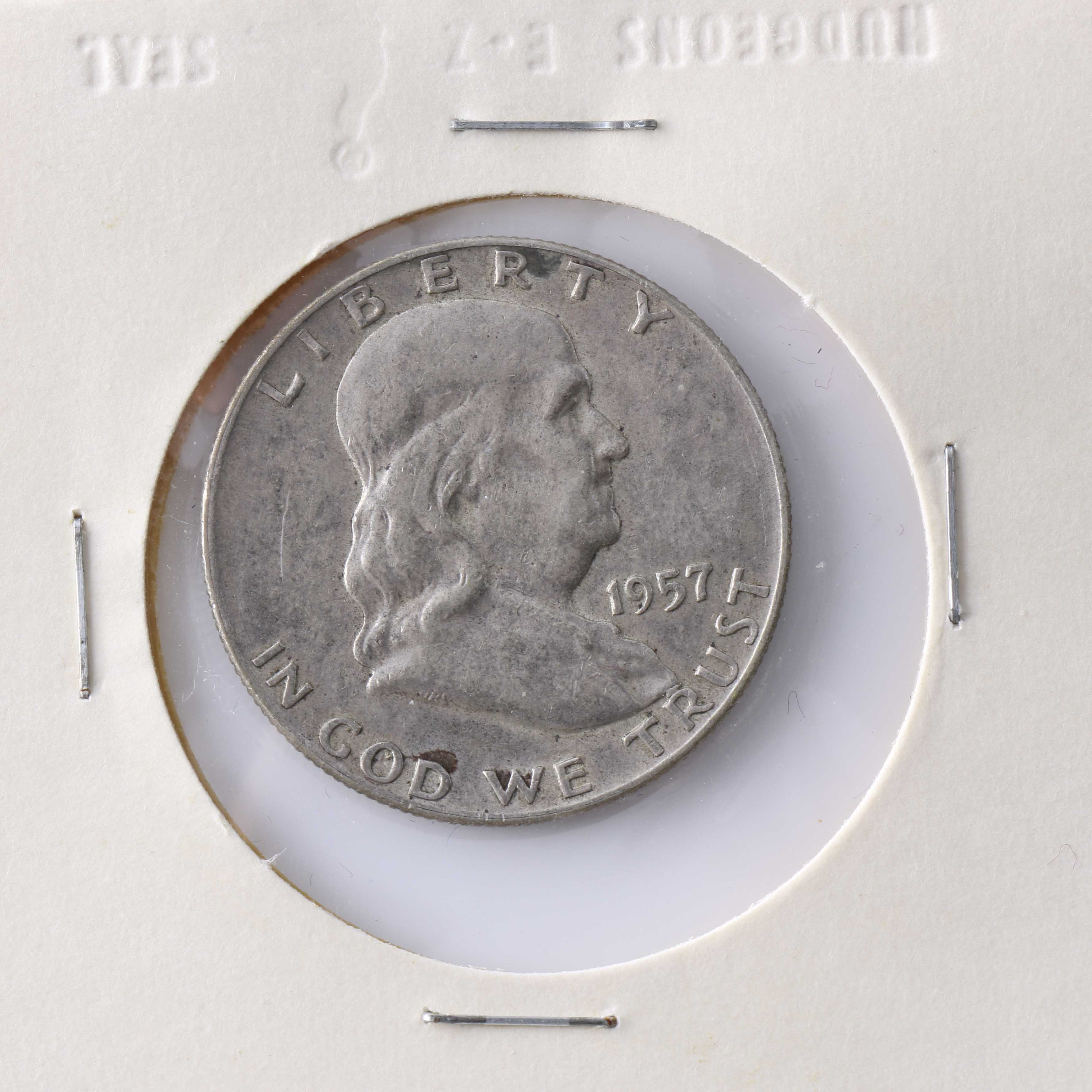 Four Franklin Silver Half Dollars