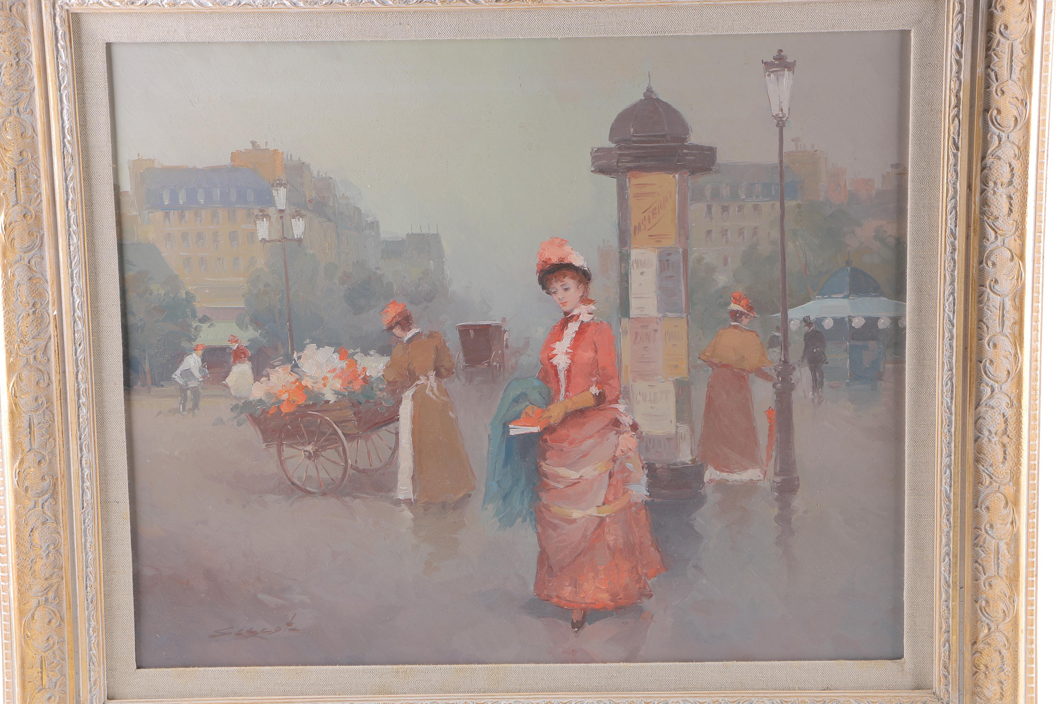 Luis Sagasta Oil Painting on Canvas "Streets of Paris"