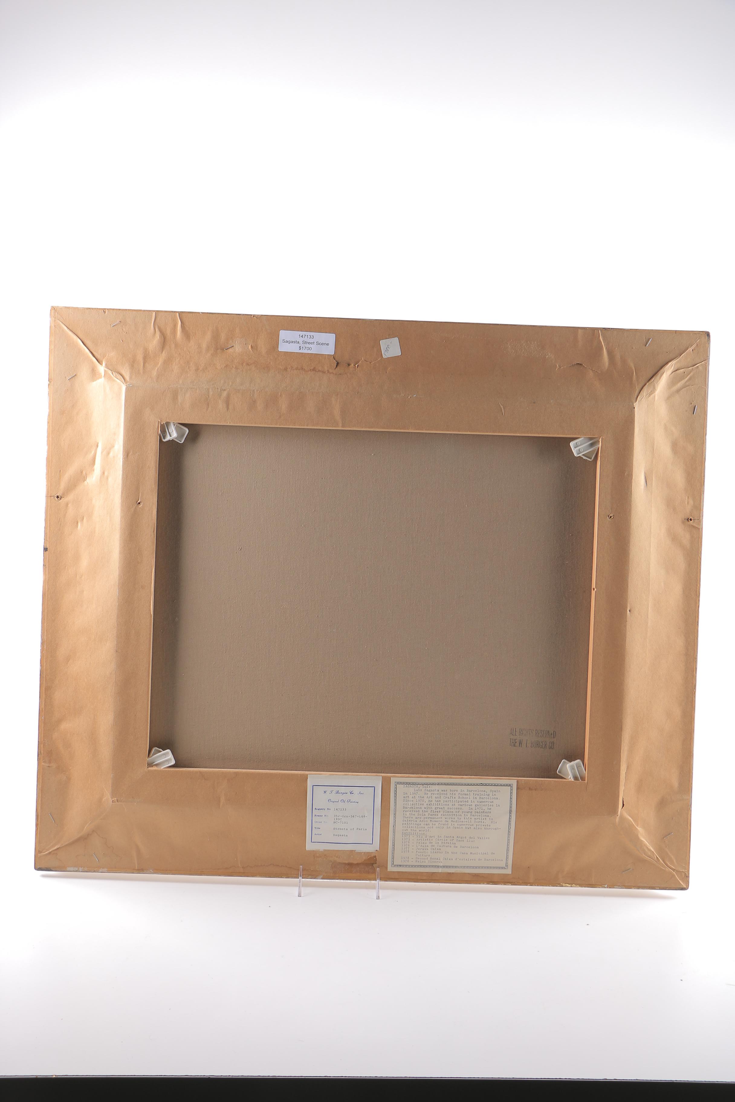 Luis Sagasta Oil Painting on Canvas "Streets of Paris"