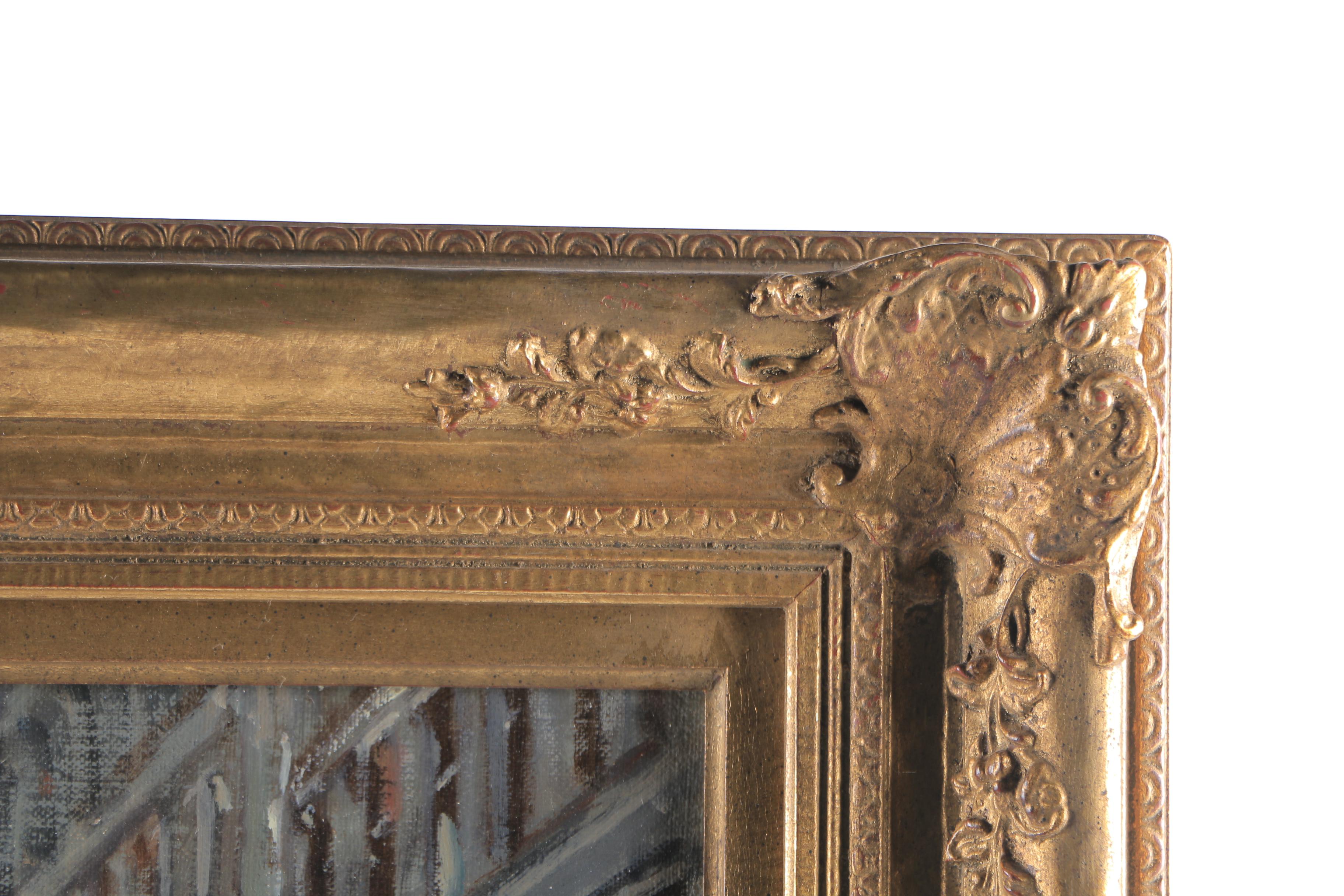 Kees Van Loon Oil Painting on Canvas "Street Scene"