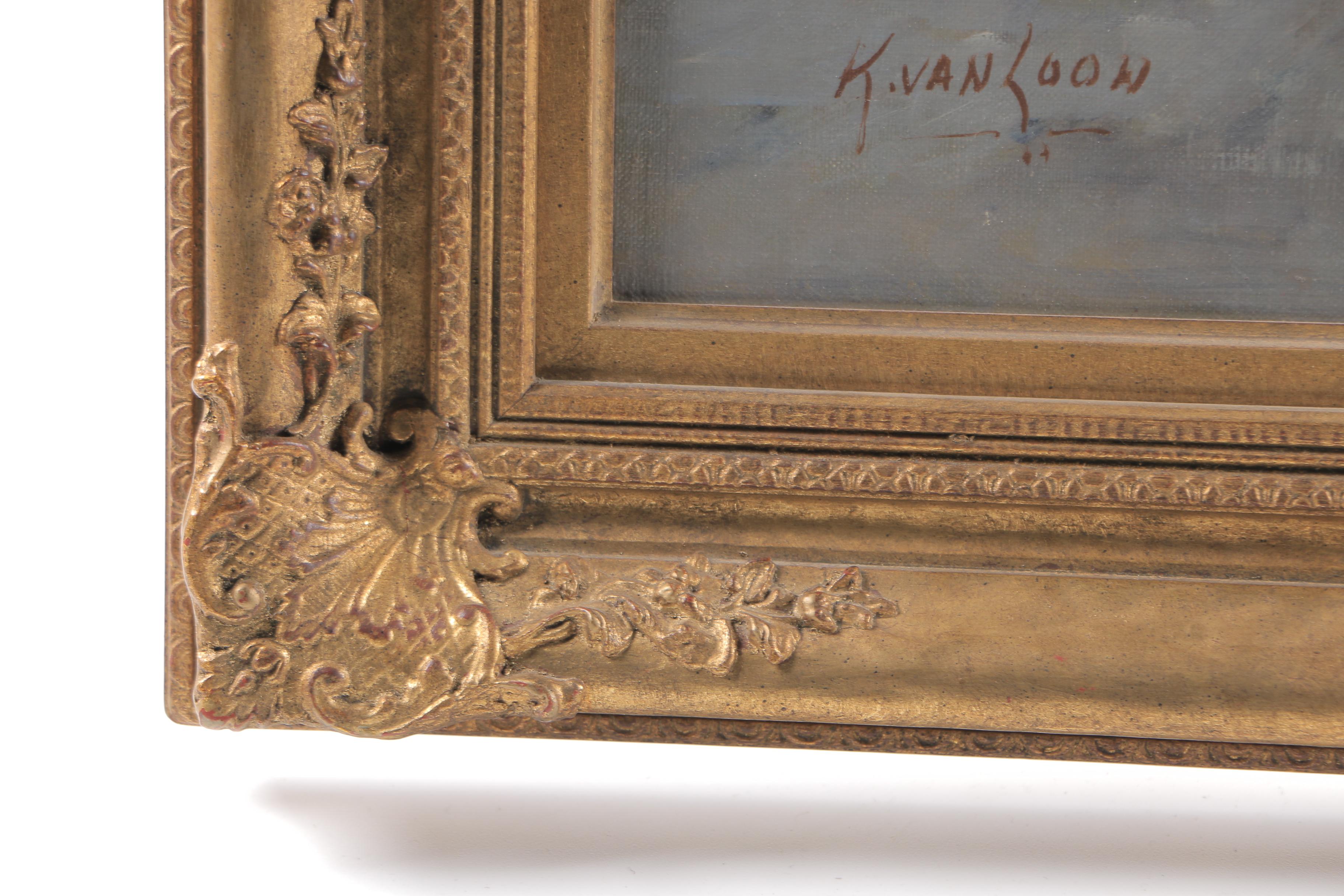 Kees Van Loon Oil Painting on Canvas "Street Scene"