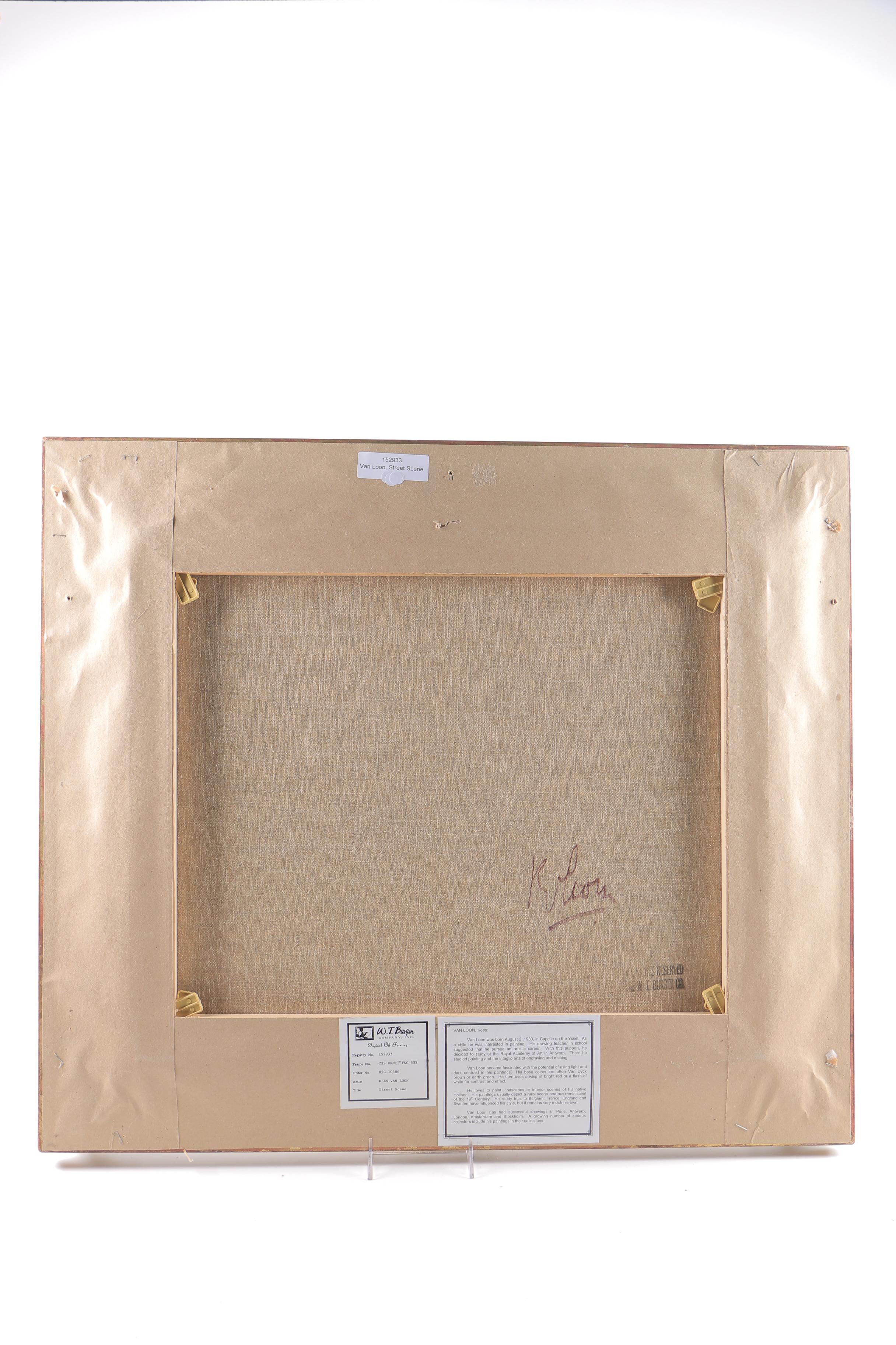 Kees Van Loon Oil Painting on Canvas "Street Scene"