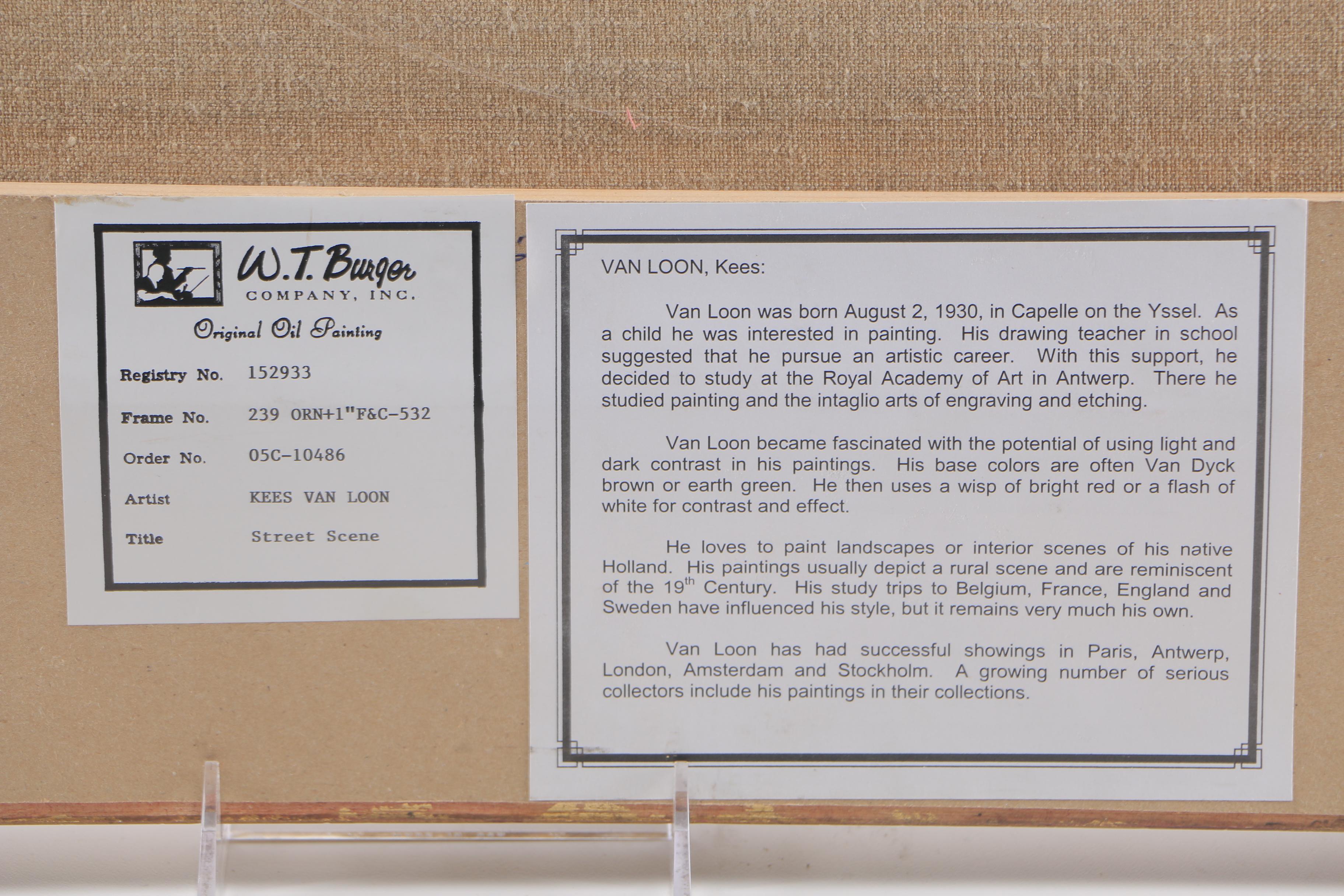 Kees Van Loon Oil Painting on Canvas "Street Scene"