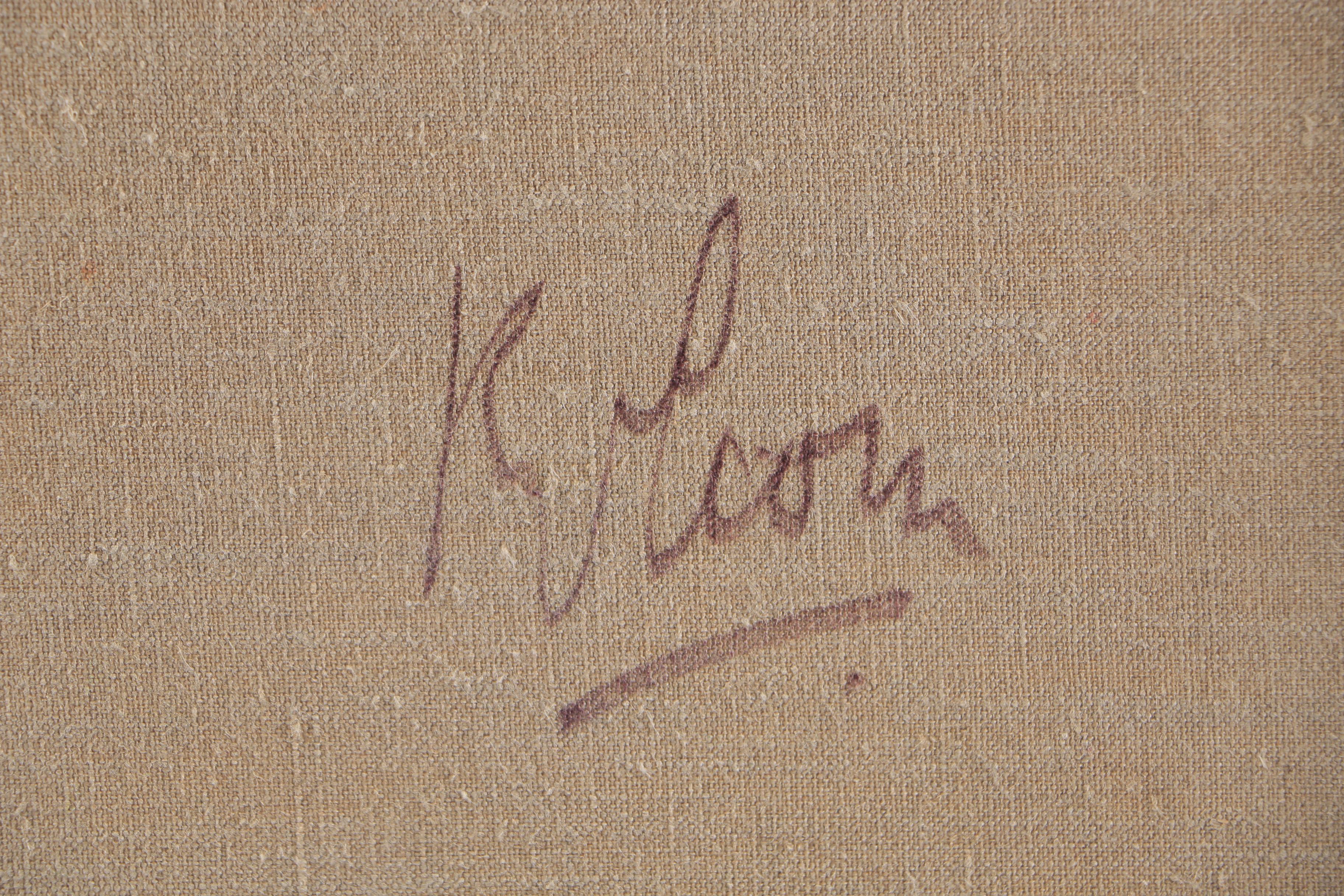 Kees Van Loon Oil Painting on Canvas "Street Scene"