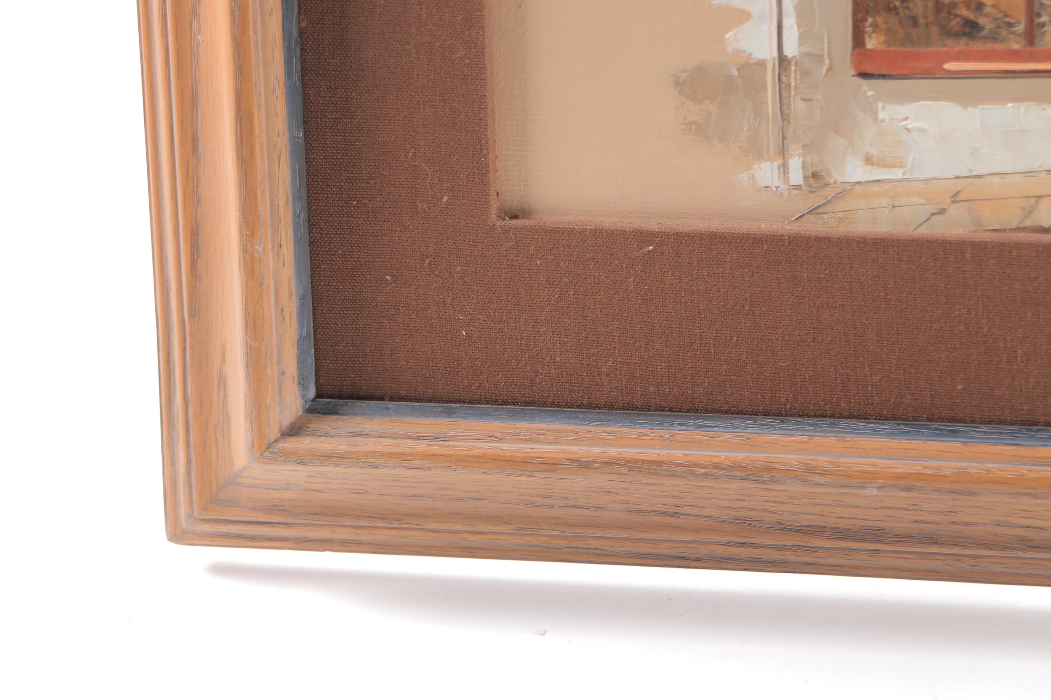 Harley Crossley Oil Painting on Board of Shop Front