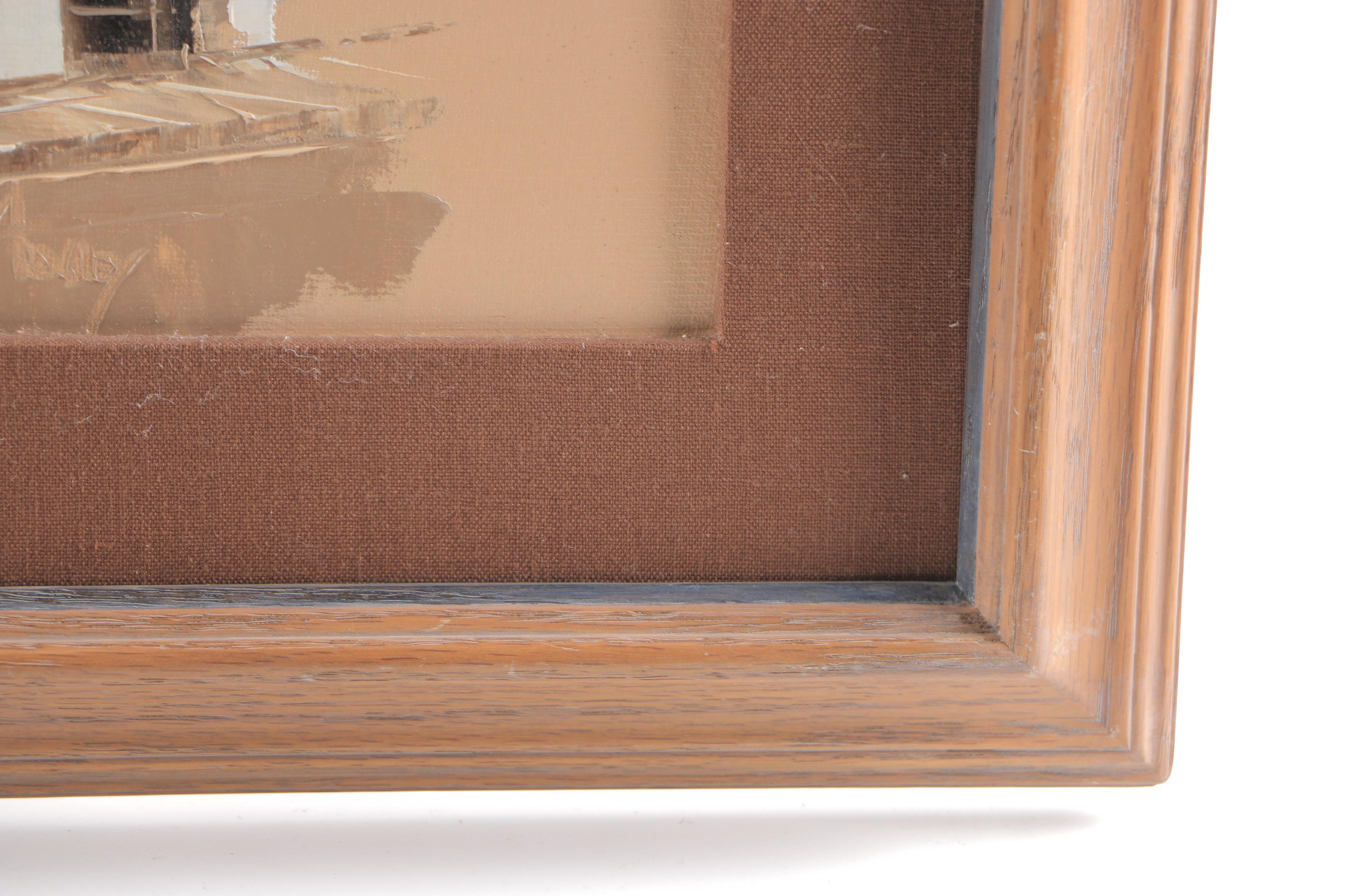 Harley Crossley Oil Painting on Board of Shop Front