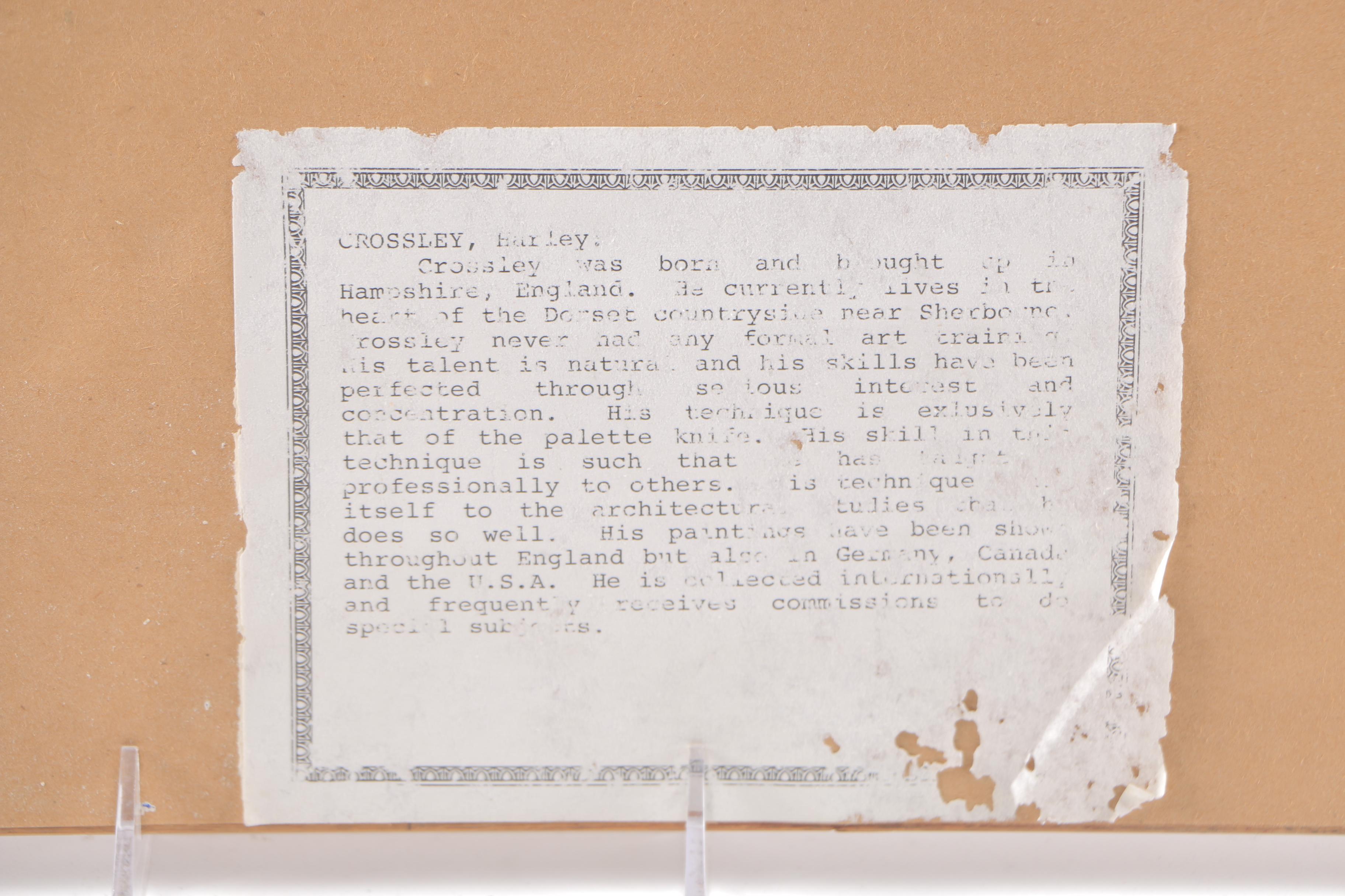 Harley Crossley Oil Painting on Board of Shop Front