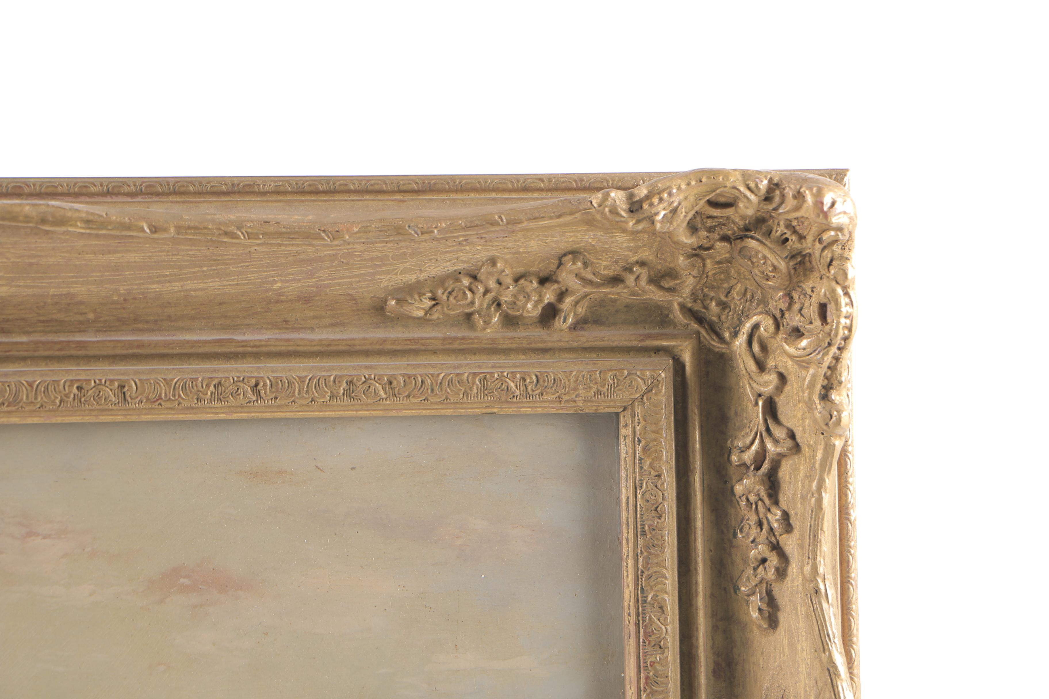 G. Cole Oil Painting on Canvas "People Boating"