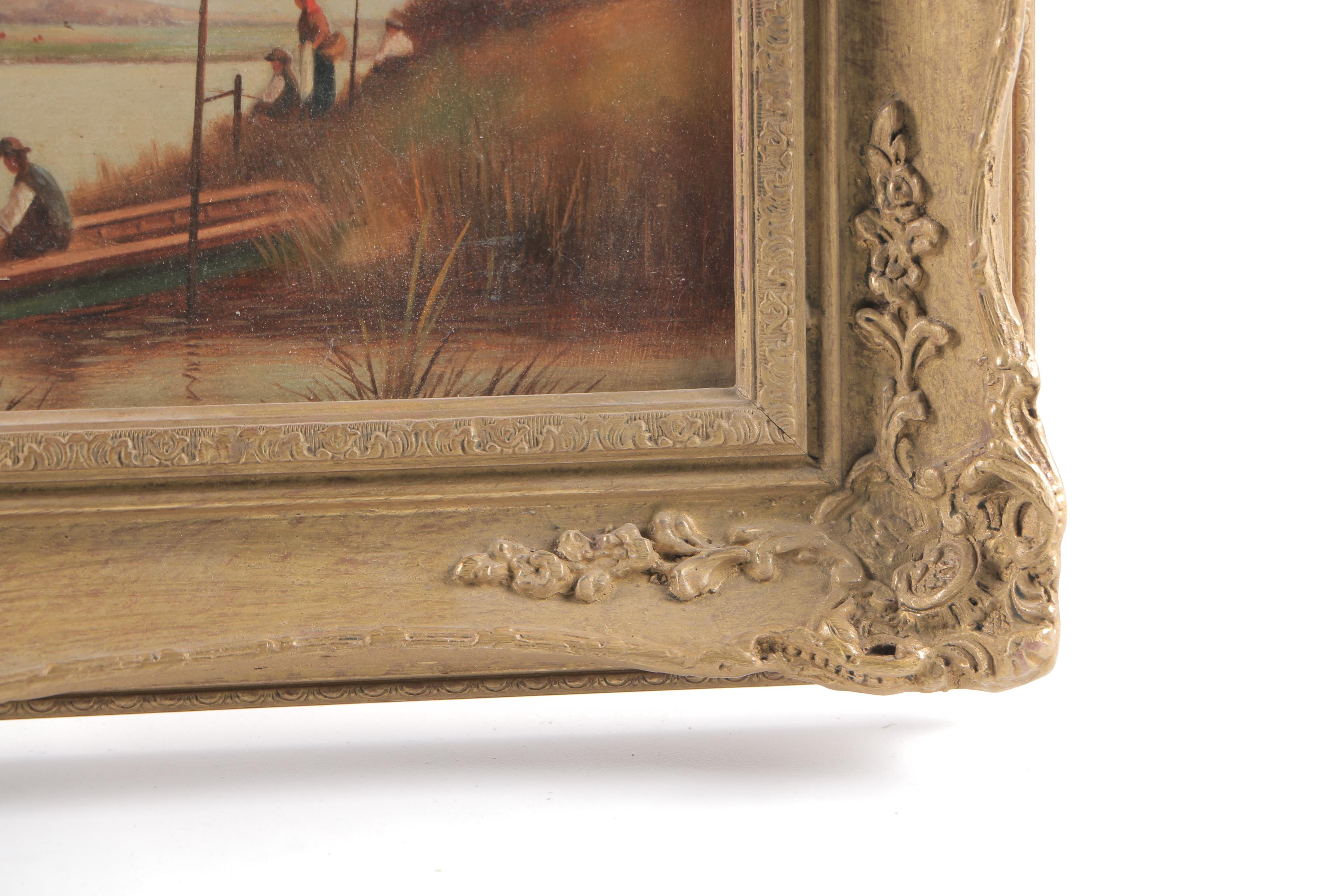 G. Cole Oil Painting on Canvas "People Boating"