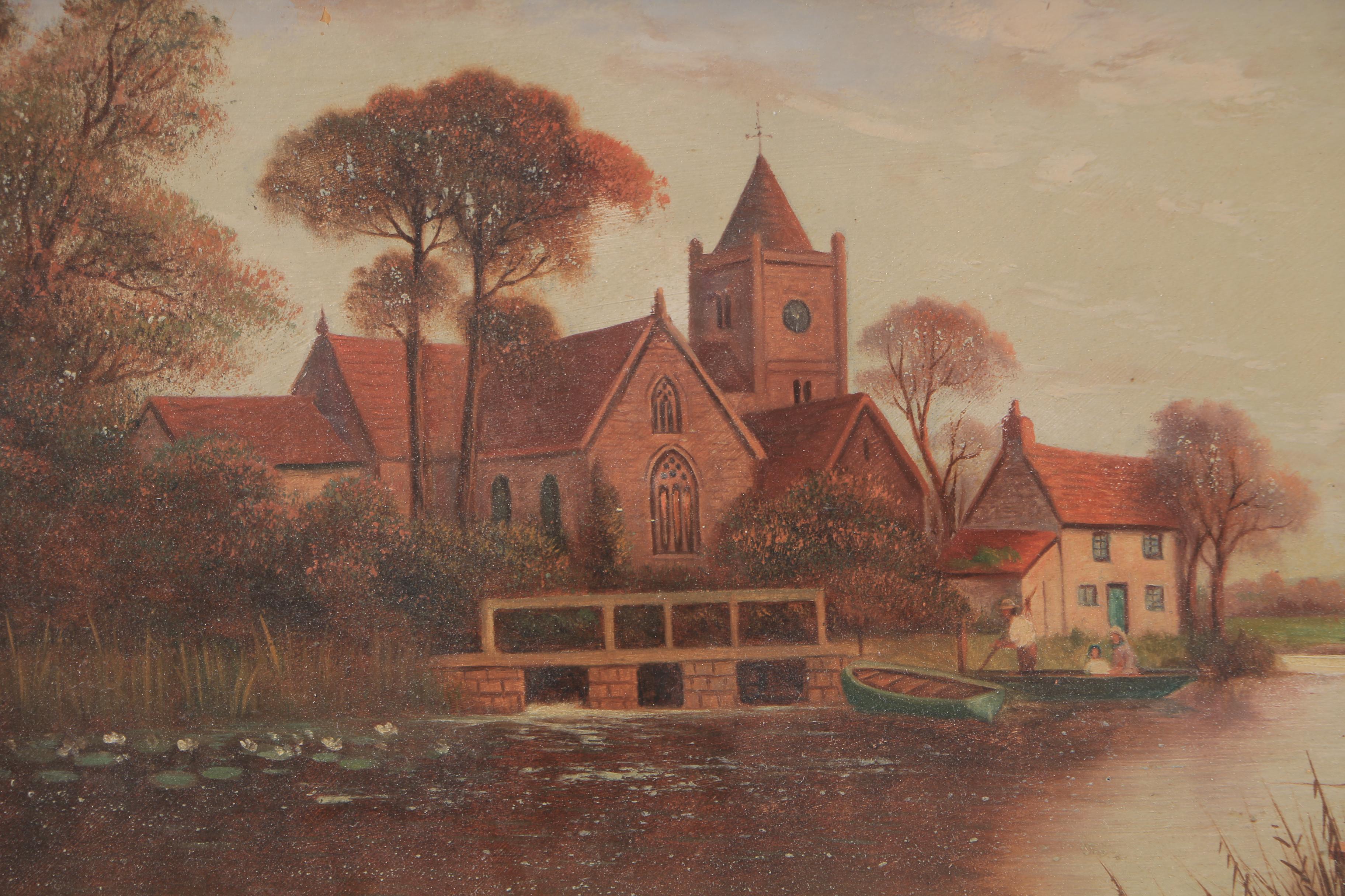 G. Cole Oil Painting on Canvas "People Boating"