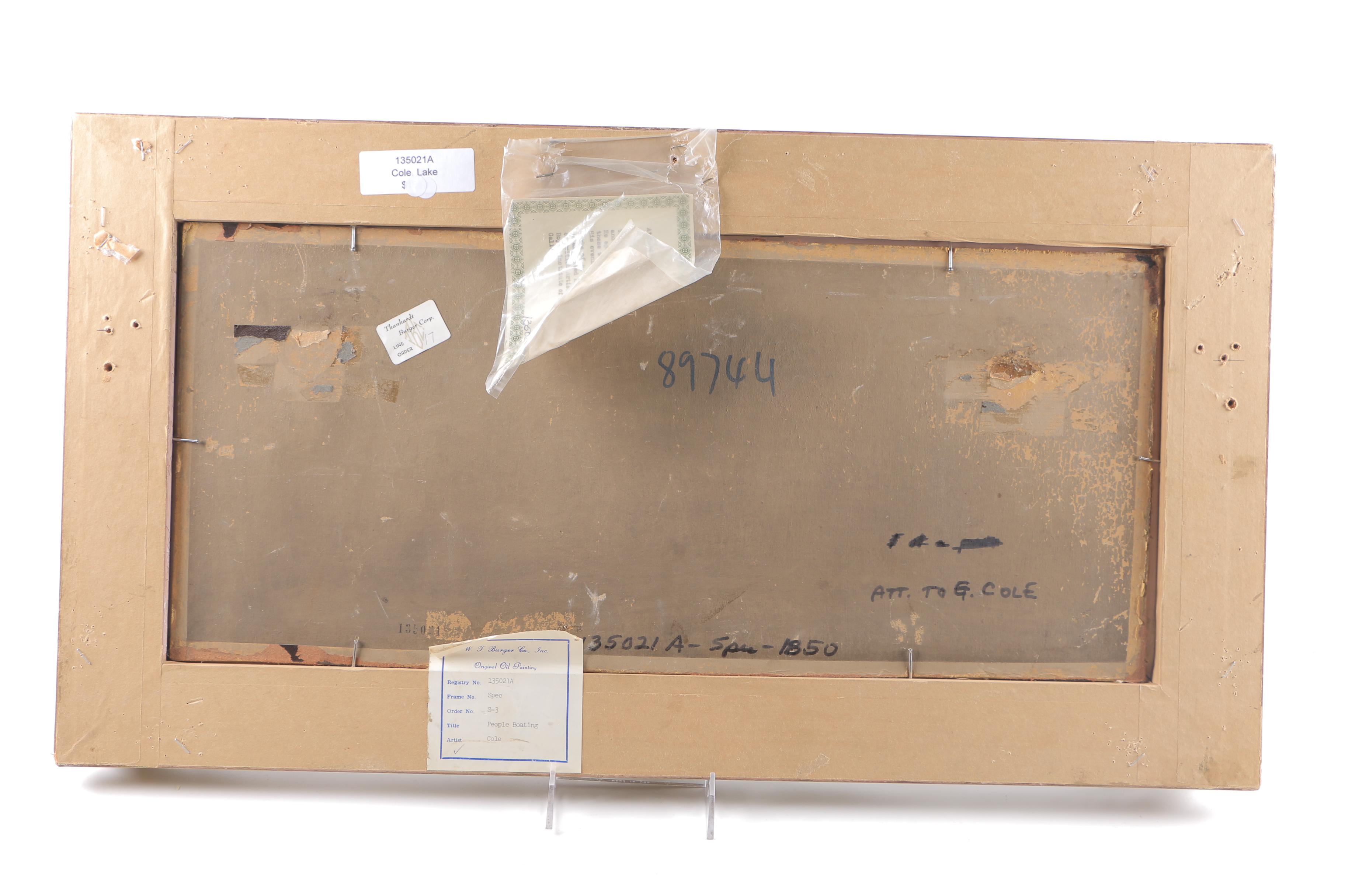 G. Cole Oil Painting on Canvas "People Boating"