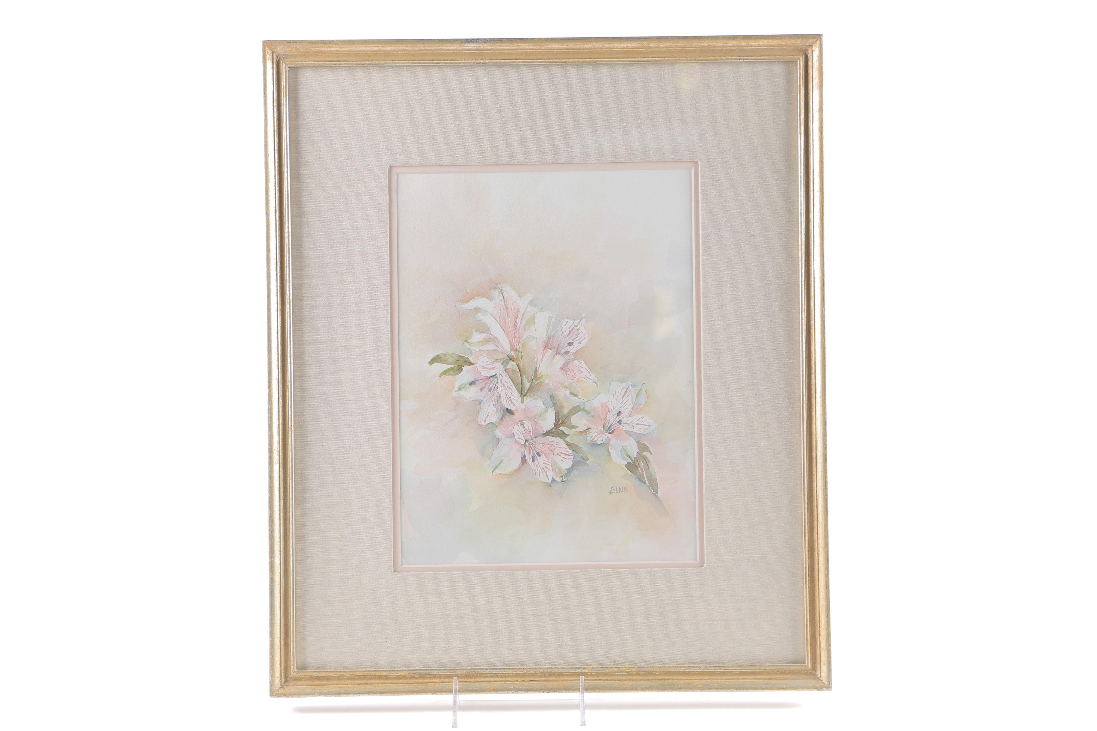 Elna Watercolor Painting on Paper "Alstramaria"