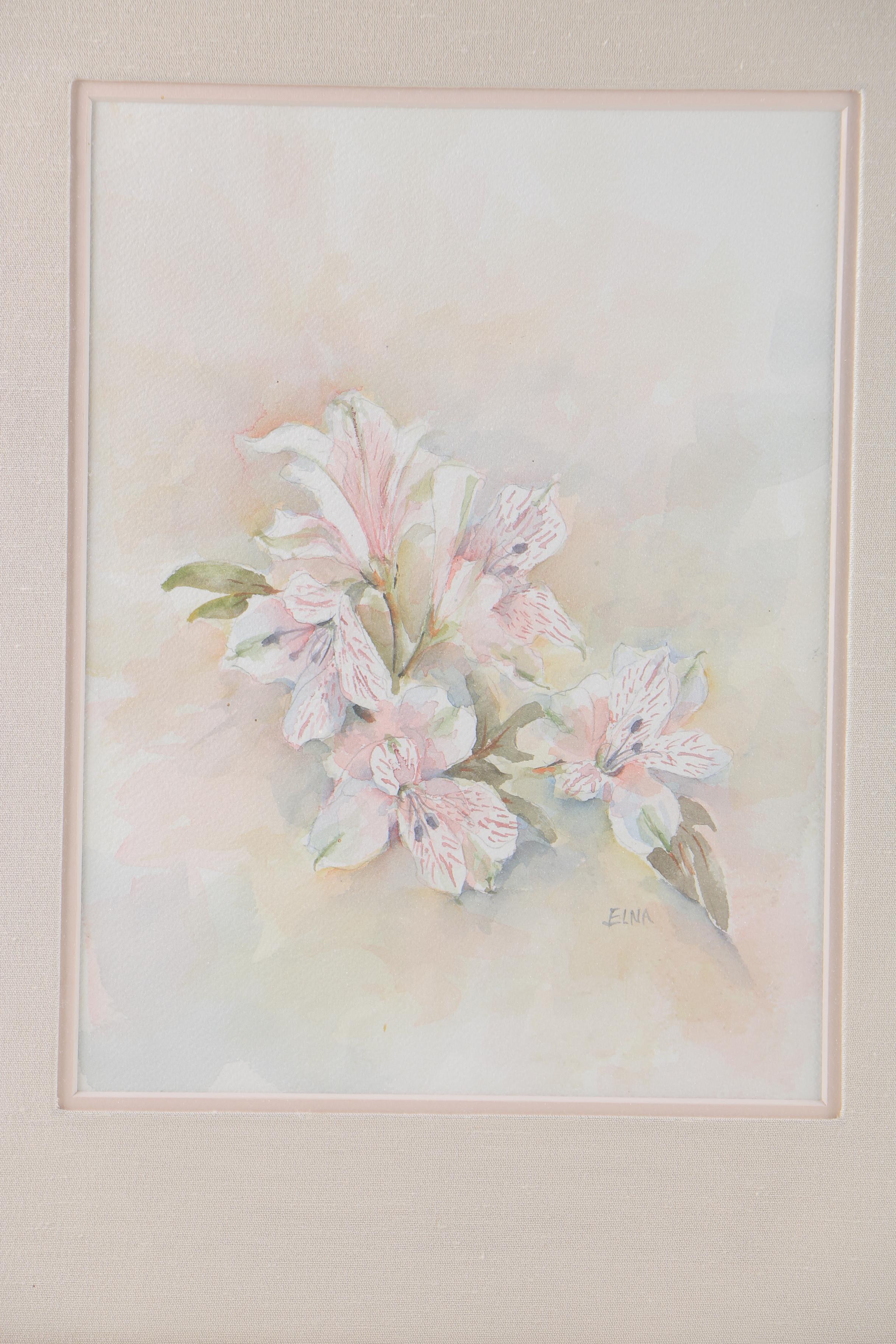Elna Watercolor Painting on Paper "Alstramaria"