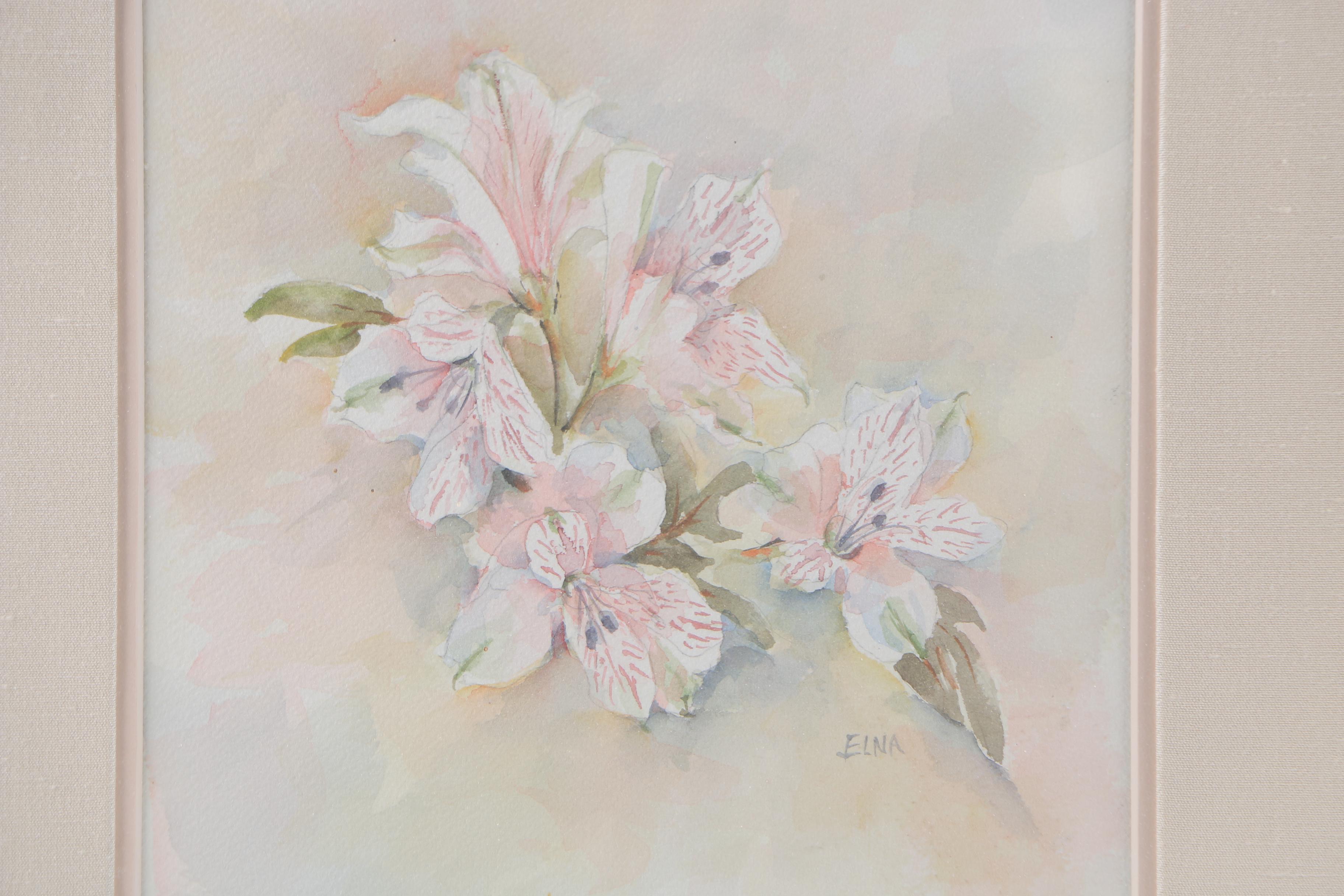 Elna Watercolor Painting on Paper "Alstramaria"