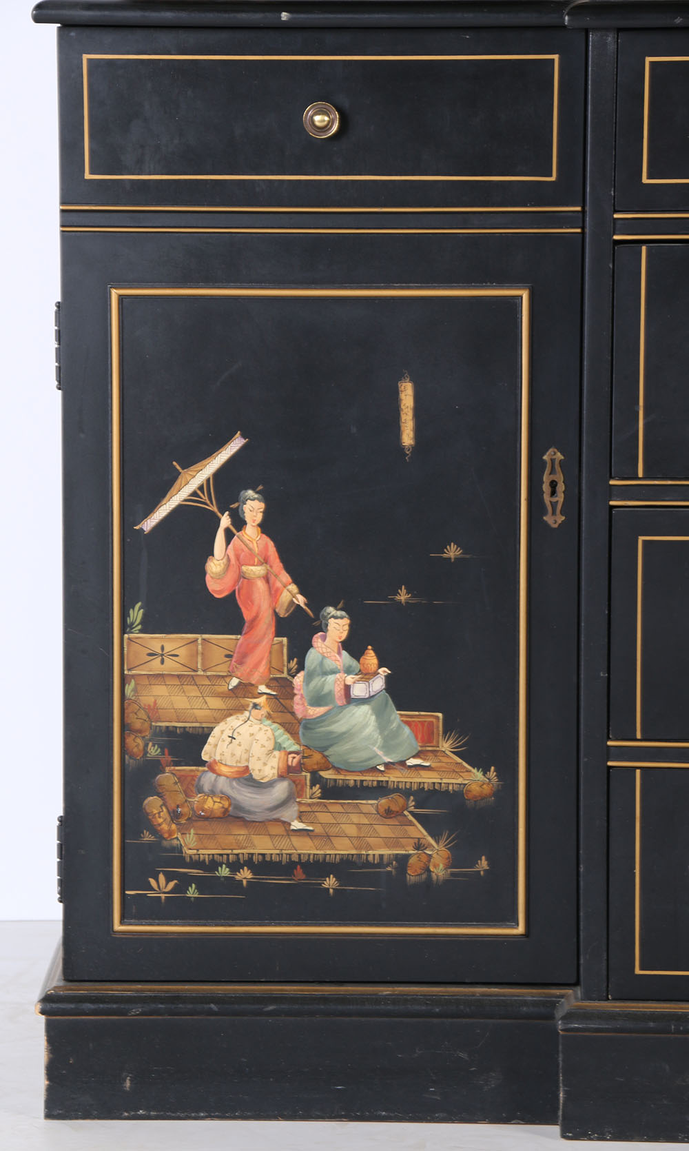 Hand-Painted Chinoiserie China Cabinet