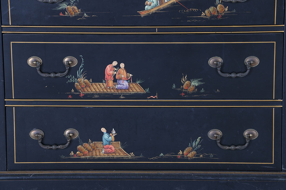 Hand-Painted Chinoiserie China Cabinet