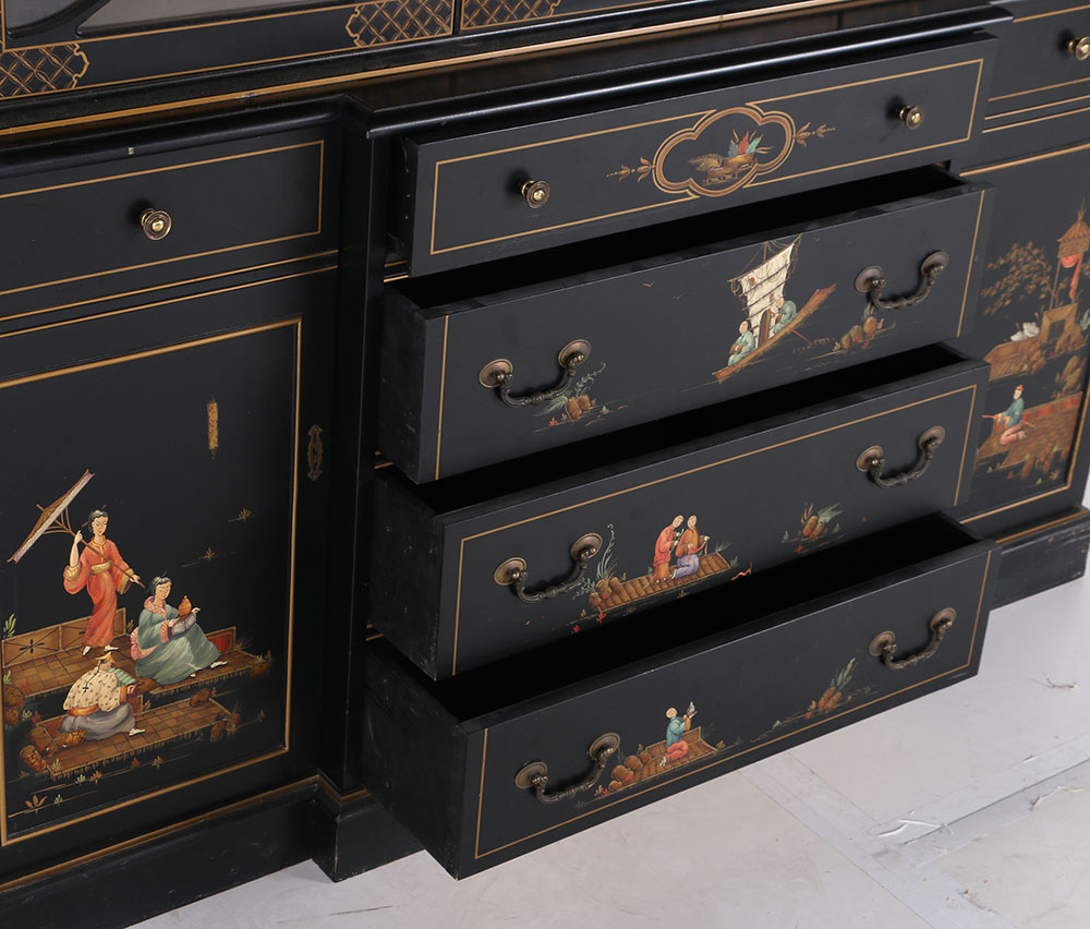 Hand-Painted Chinoiserie China Cabinet