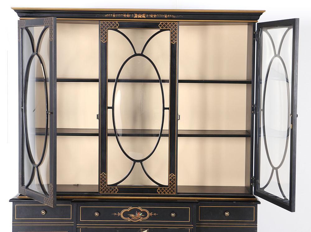 Hand-Painted Chinoiserie China Cabinet