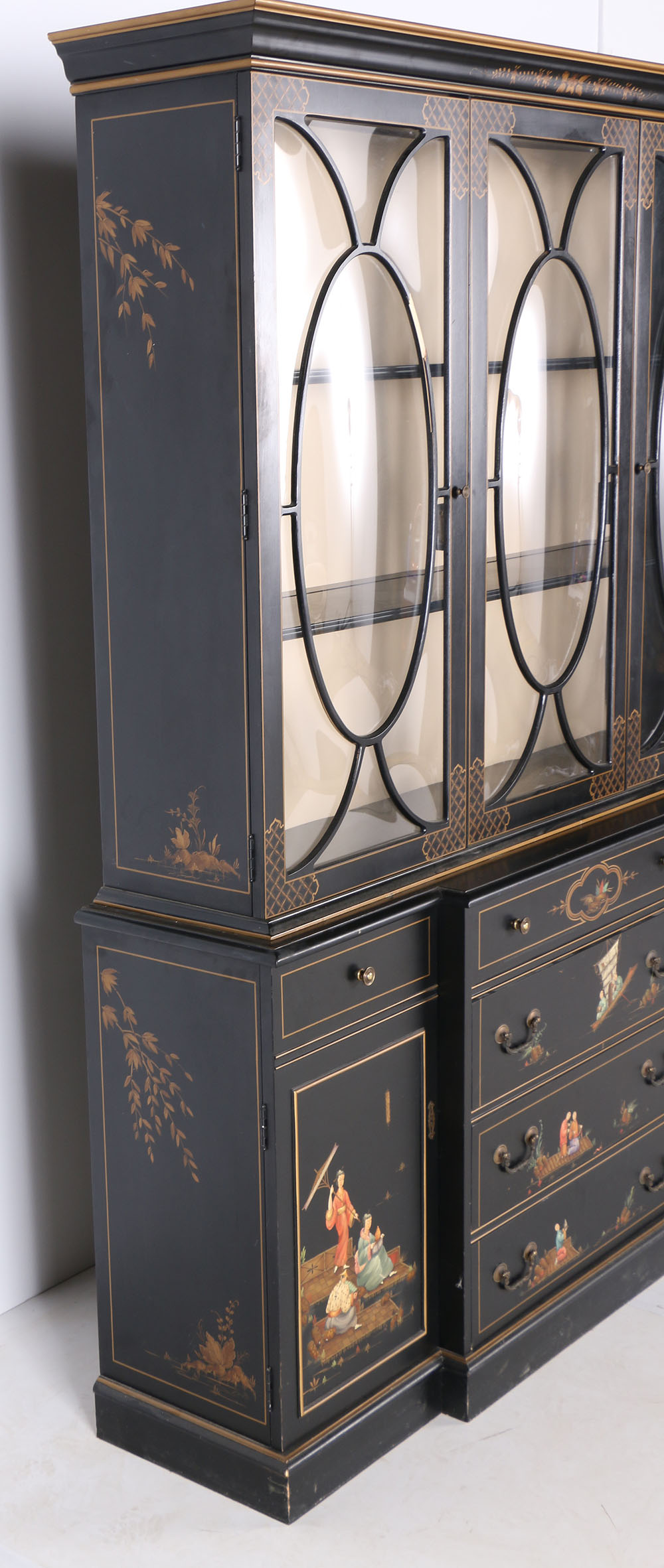 Hand-Painted Chinoiserie China Cabinet
