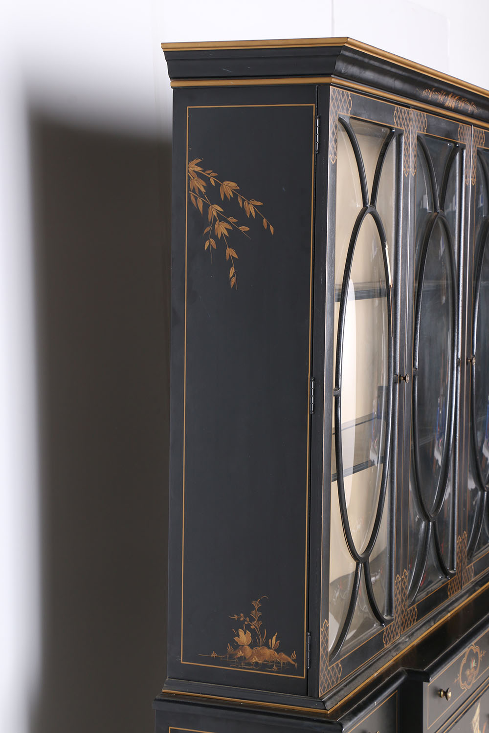 Hand-Painted Chinoiserie China Cabinet