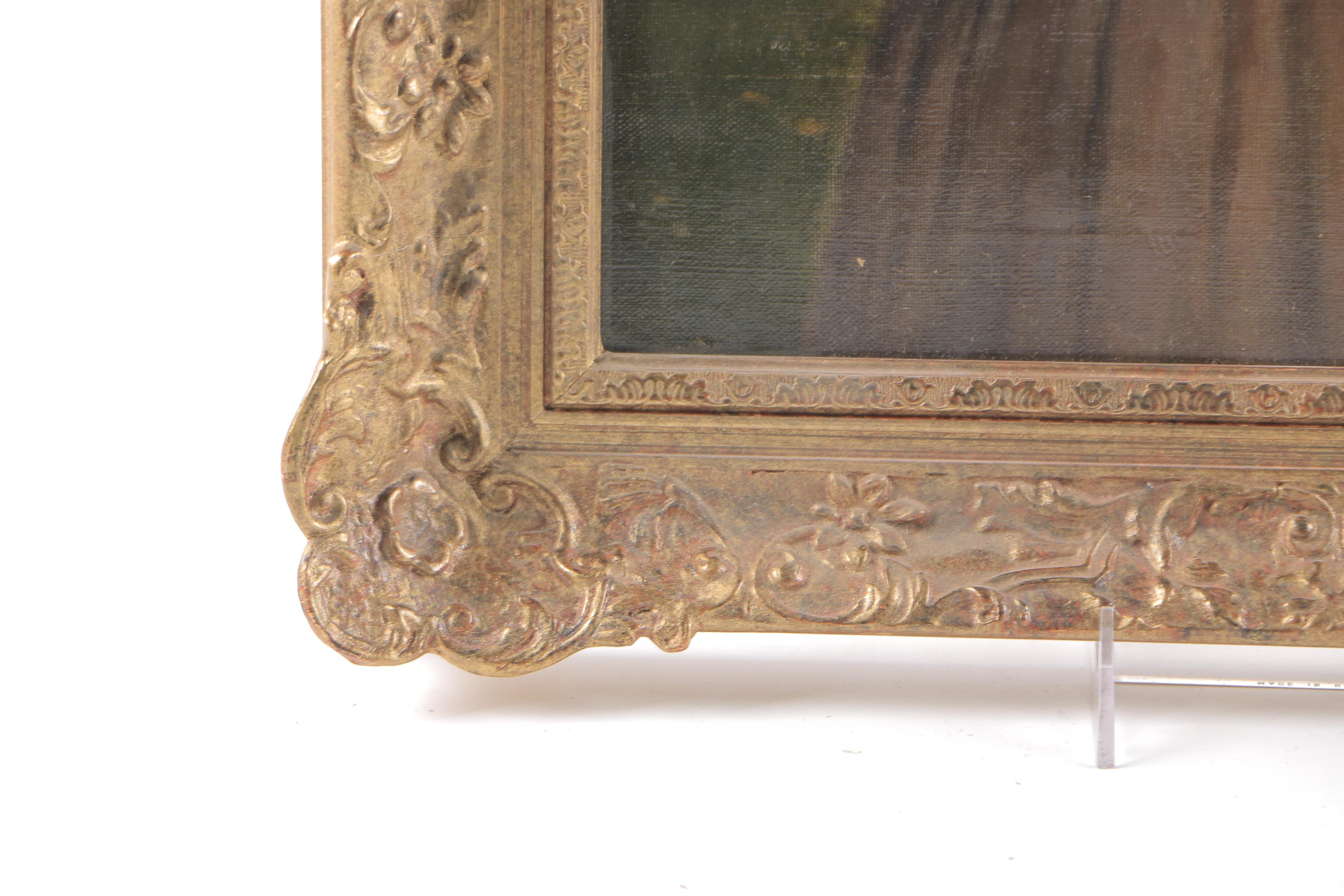 Attributed to Wiliam Henry Midwood  Oil on Canvas "Portrait of Young Girl in Landscape"