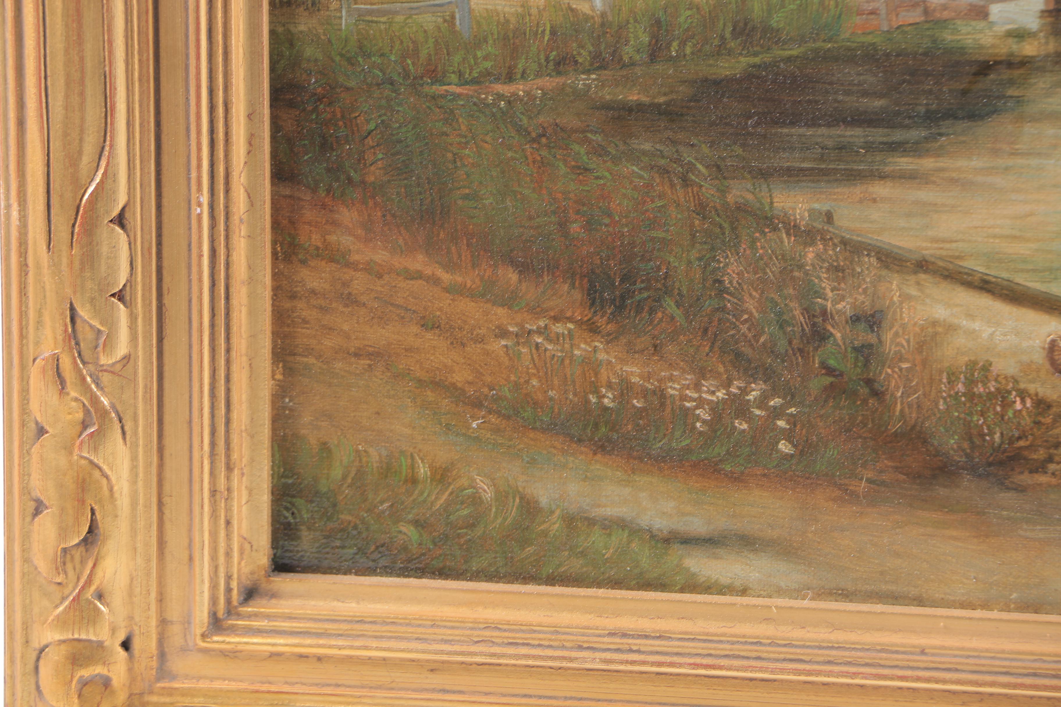 Oil Painting on Canvas "Eel Traps"