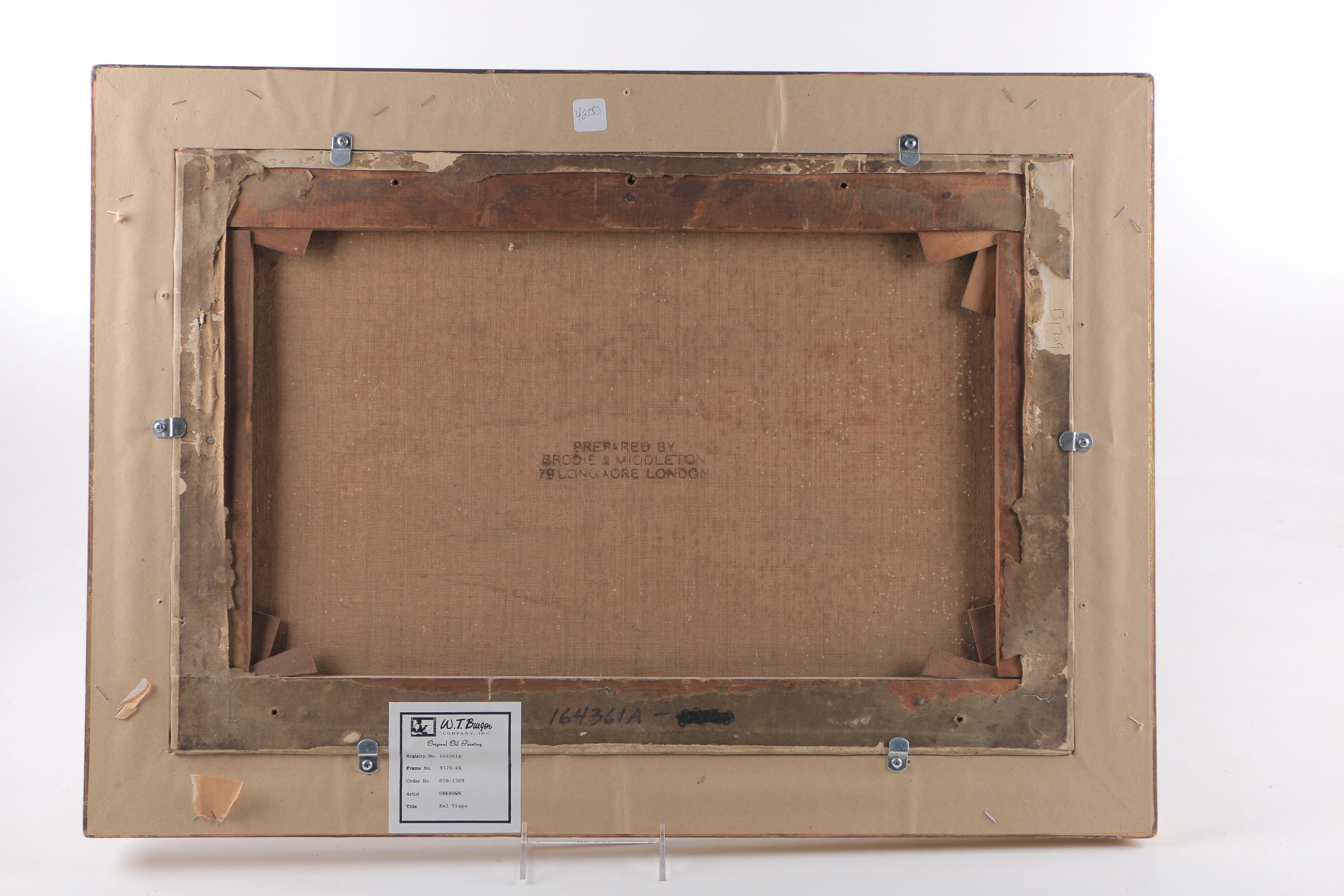 Oil Painting on Canvas "Eel Traps"