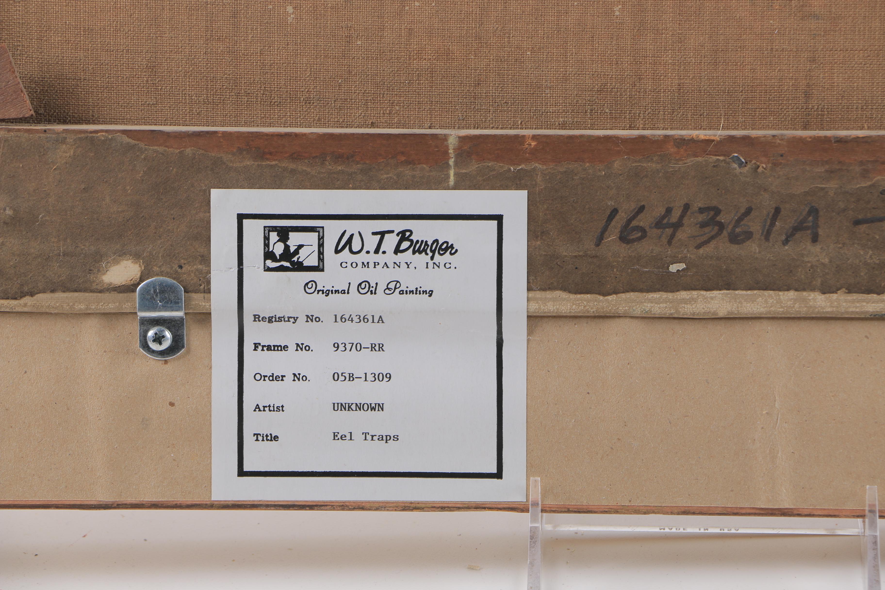 Oil Painting on Canvas "Eel Traps"