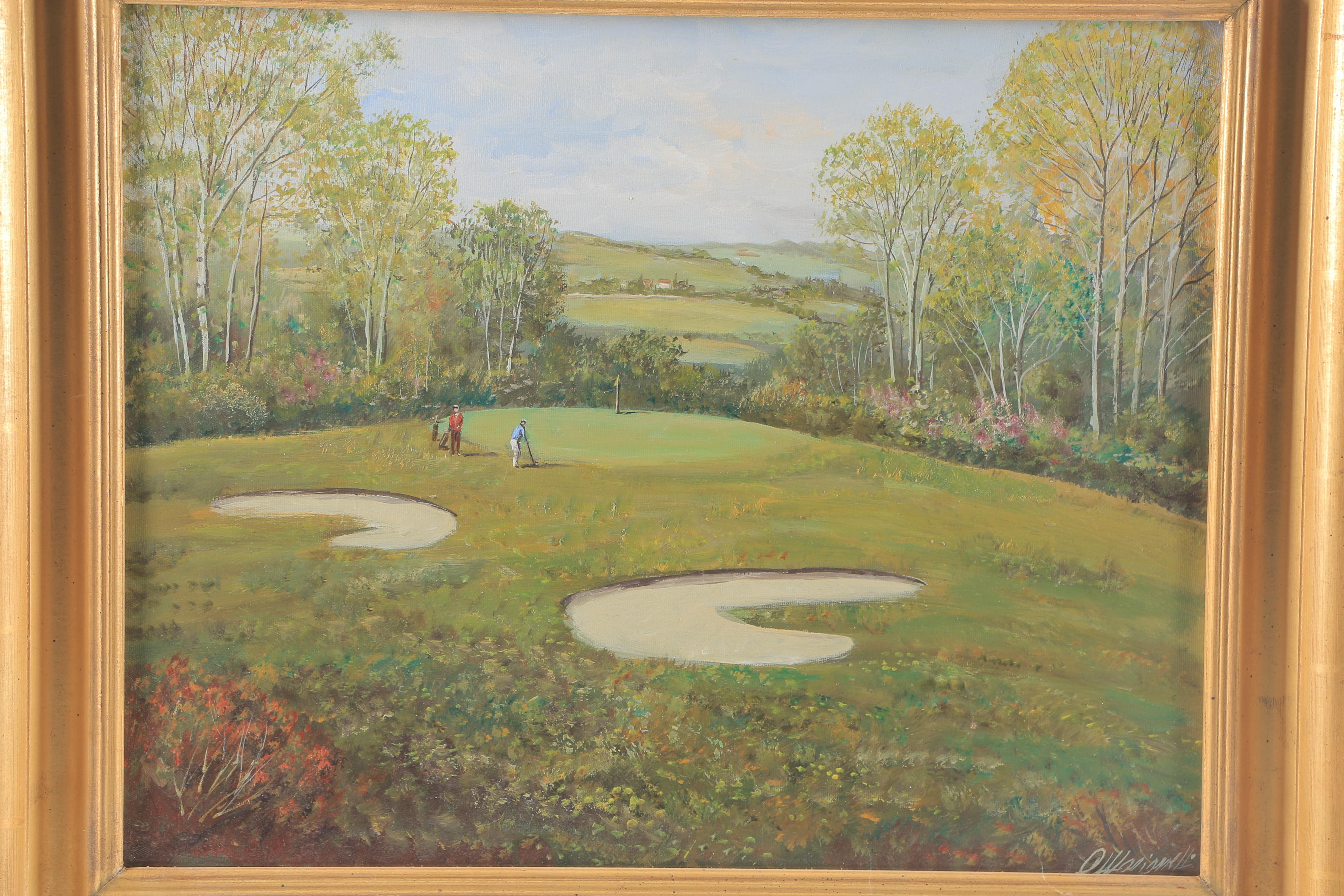 Daniele Marianelli Oil Painting on Canvas "Golf Scene"