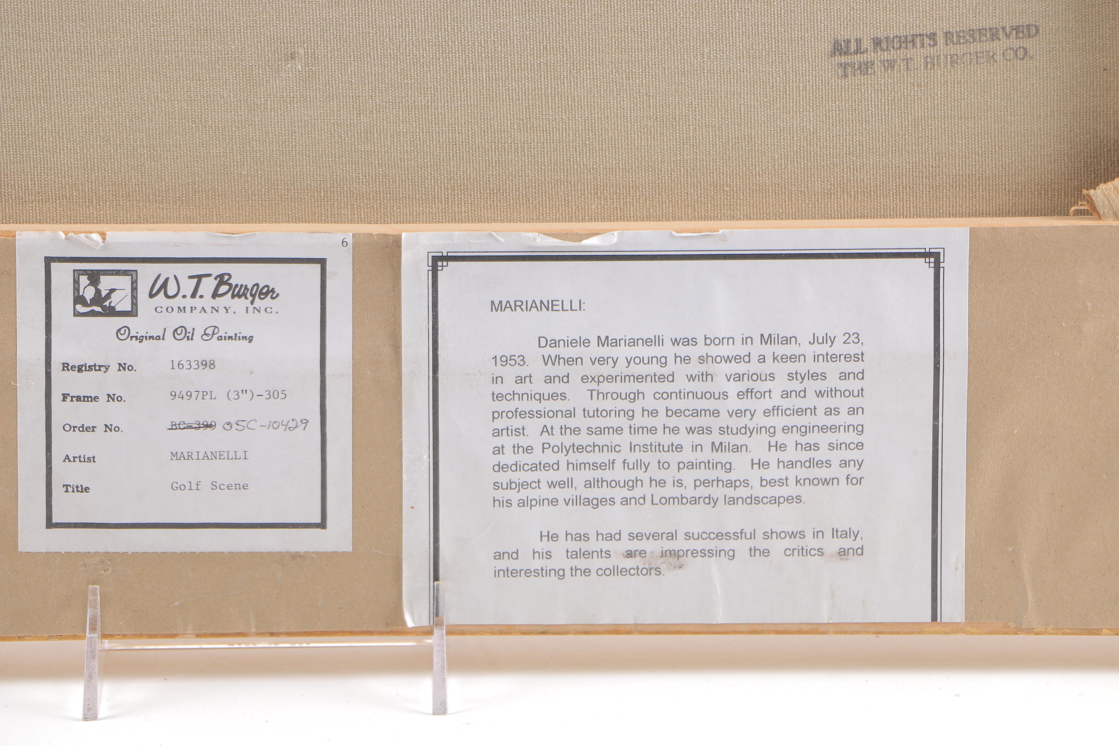 Daniele Marianelli Oil Painting on Canvas "Golf Scene"