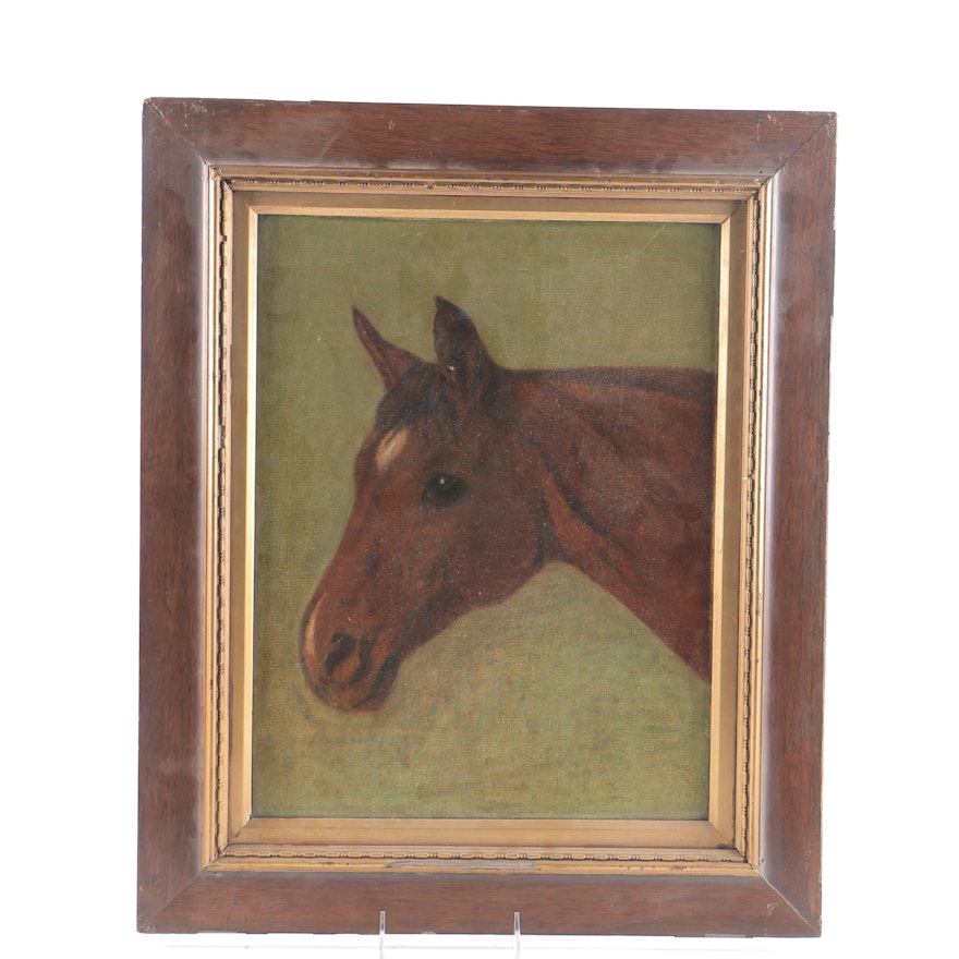 Attributed to G.B Rosher Oil Painting on Canvas "Horse"