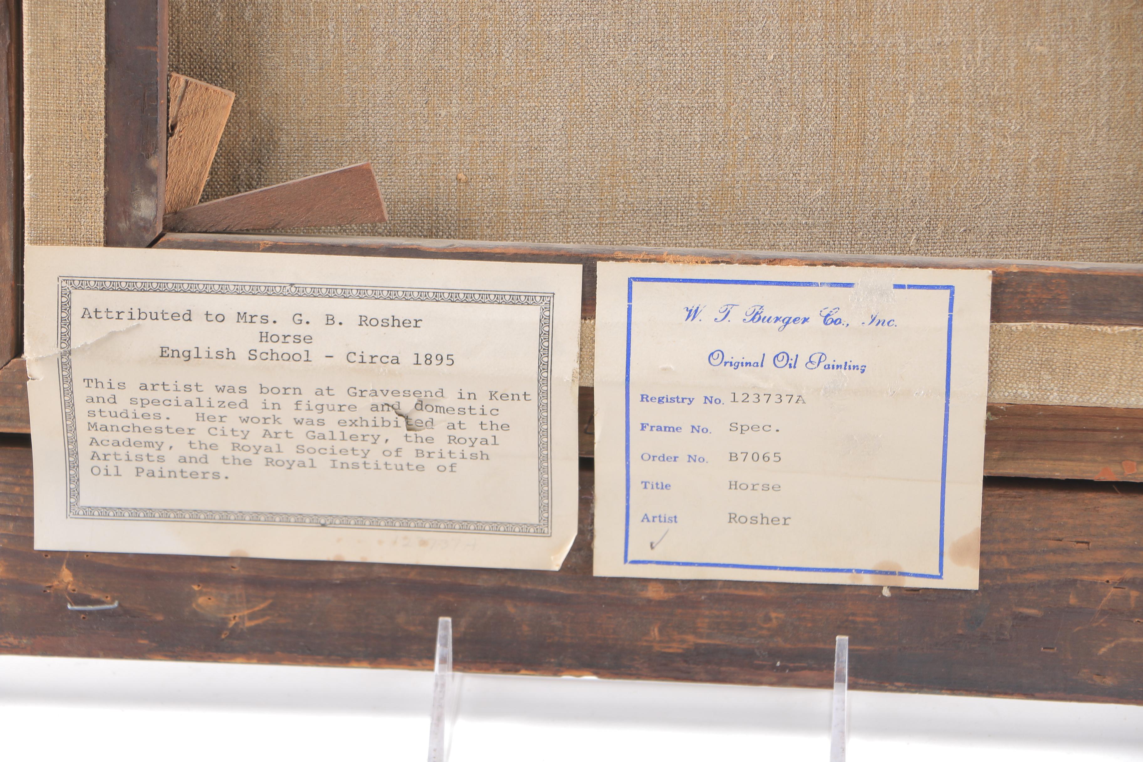 Attributed to G.B Rosher Oil Painting on Canvas "Horse"