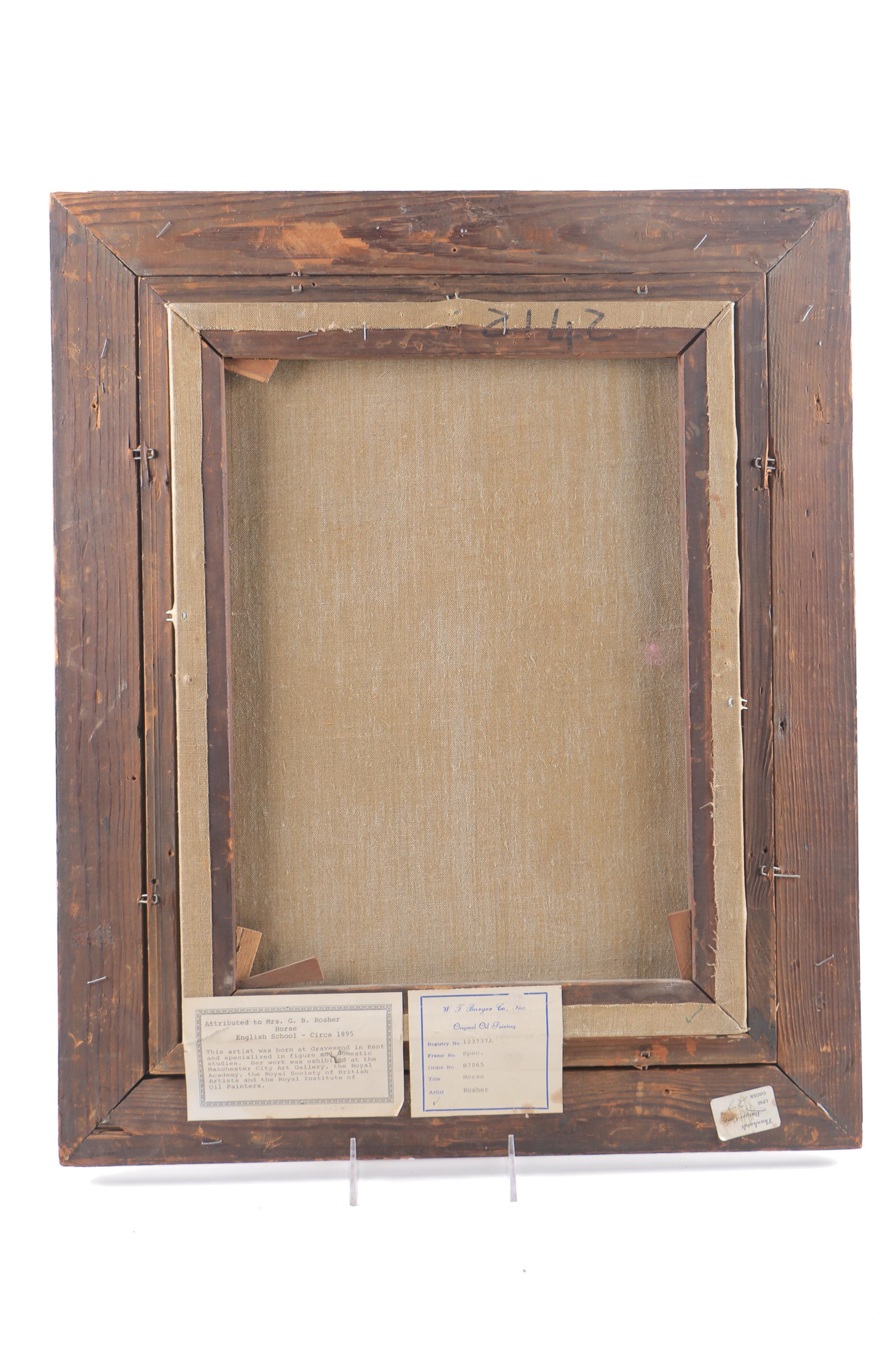 Attributed to G.B Rosher Oil Painting on Canvas "Horse"