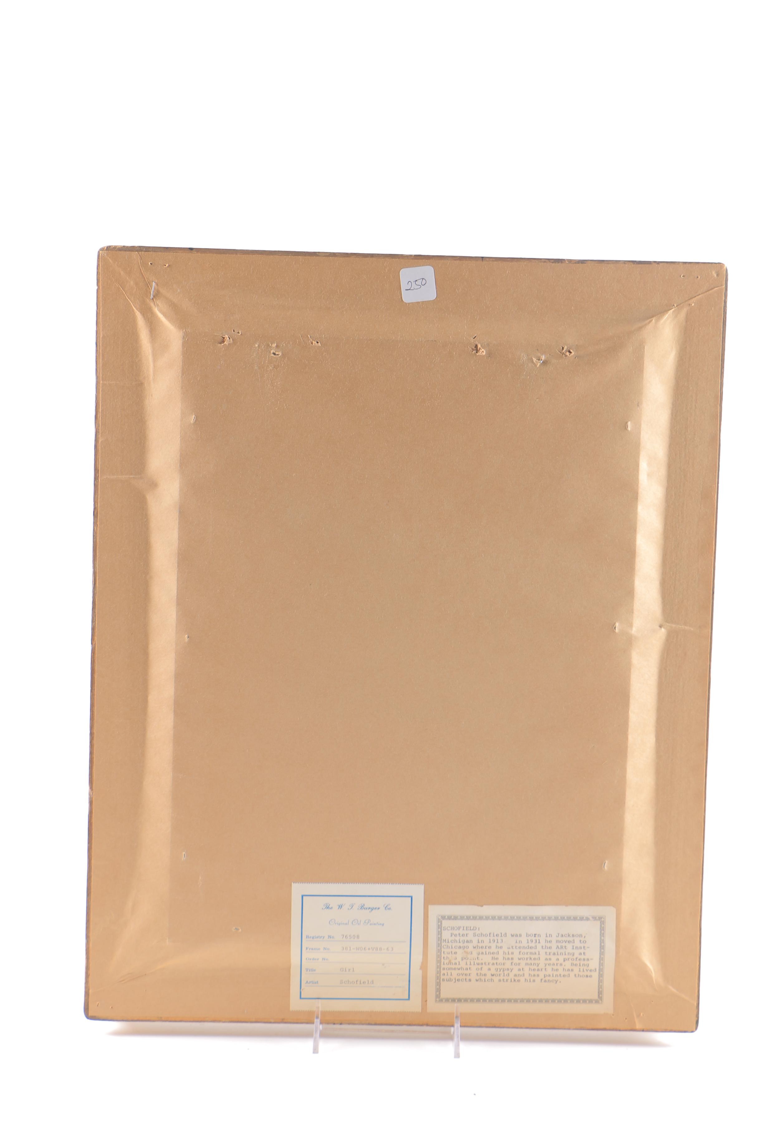 Peter Schofield Oil Painting on Canvas "Girl"