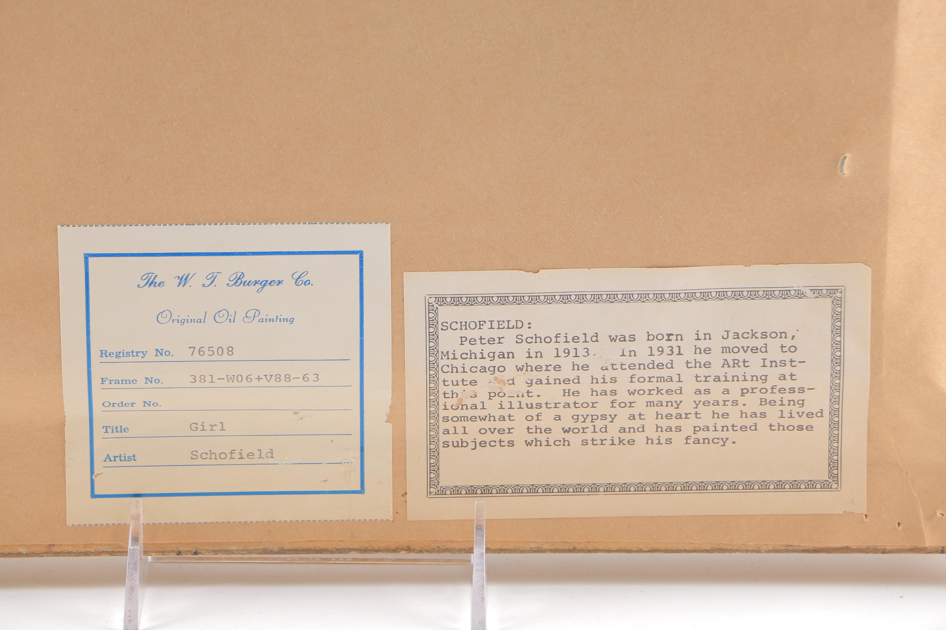 Peter Schofield Oil Painting on Canvas "Girl"