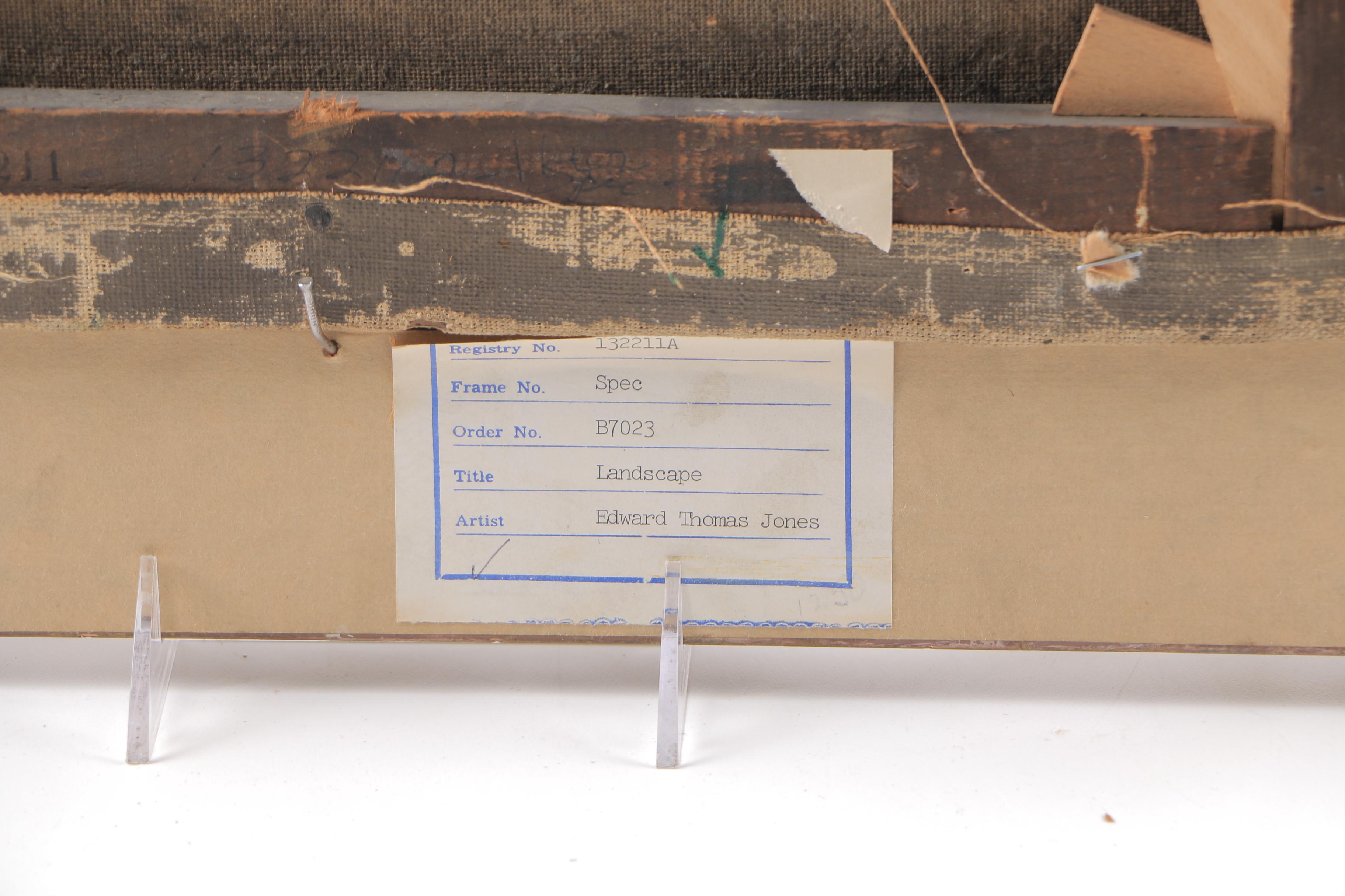 Edward Thomas Jones Oil on Canvas "Landscape"