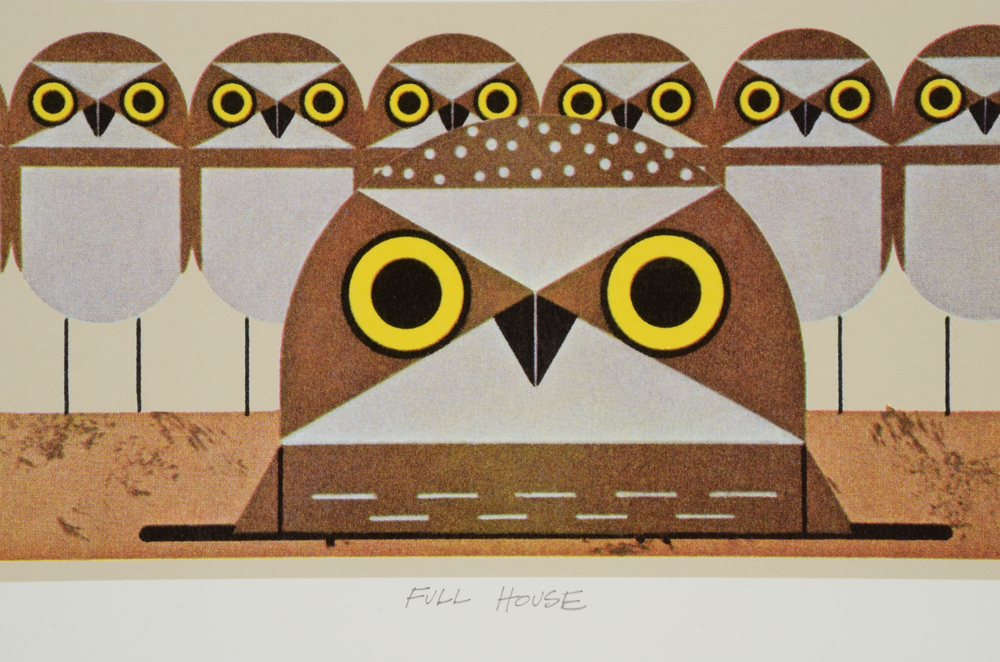 Charley Harper Offset Lithograph "Full House"