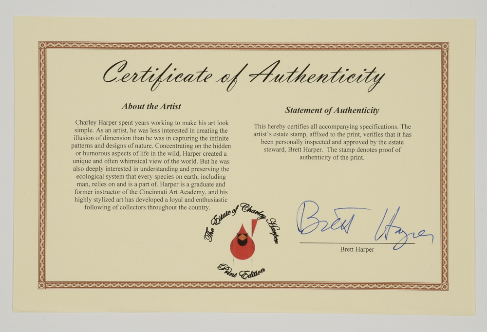 Charley Harper Offset Lithograph "Full House"