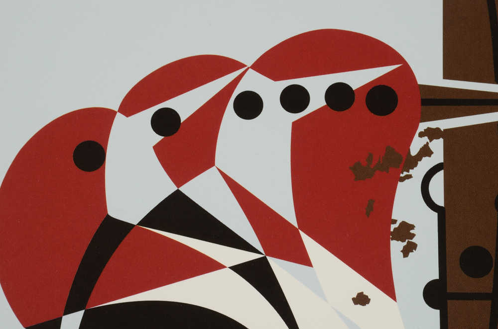 Charley Harper Offset Lithograph "Headbanger"