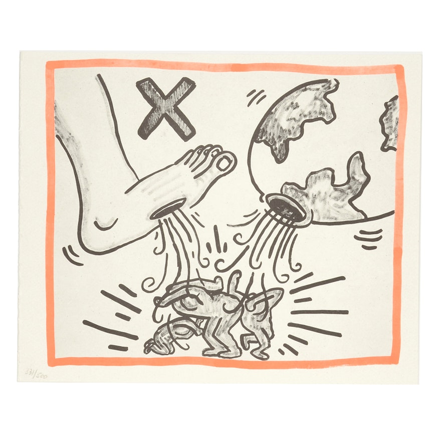 Keith Haring Limited Edition Print from "Against All Odds: 20 Drawings"