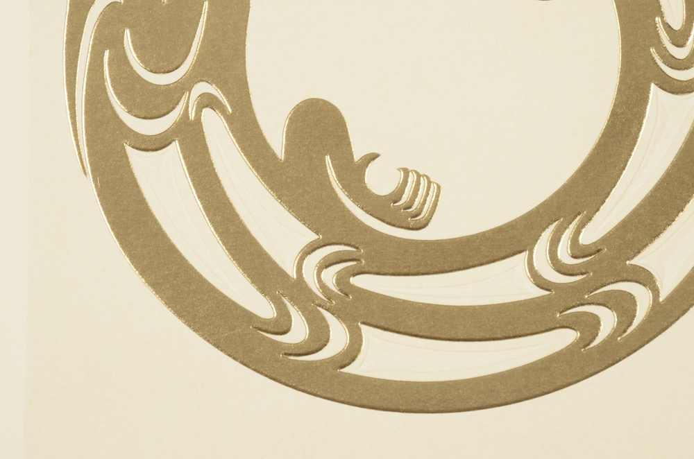 Susan A. Point Signed Limited Edition Gold Leaf-Accented Embossing "Salish Wolf"