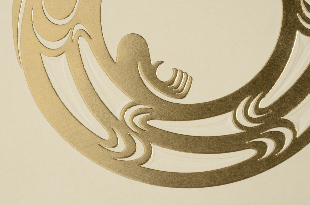 Susan A. Point Signed Limited Edition Gold Leaf-Accented Embossing "Salish Wolf"