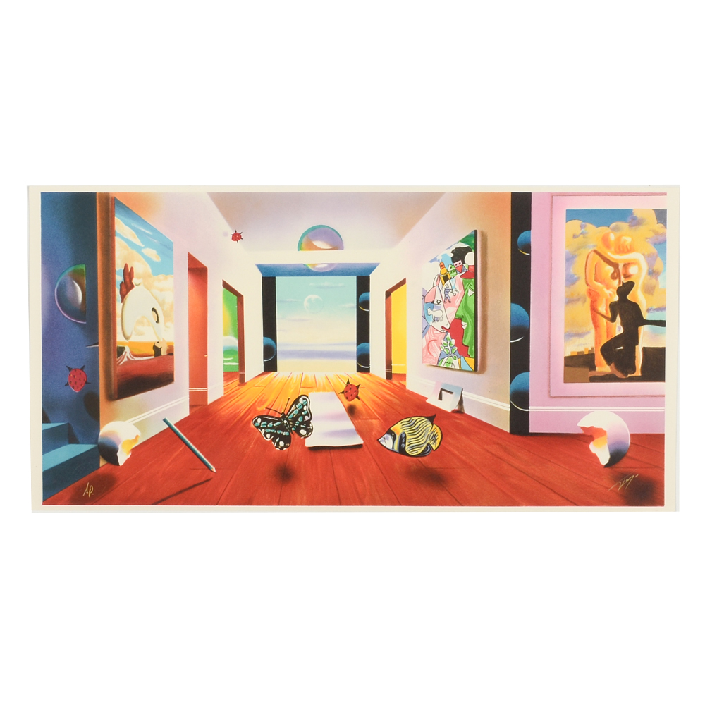 Ferjo Signed Artist's Proof Hand-Pulled Lithograph "Hallway to Infinity"