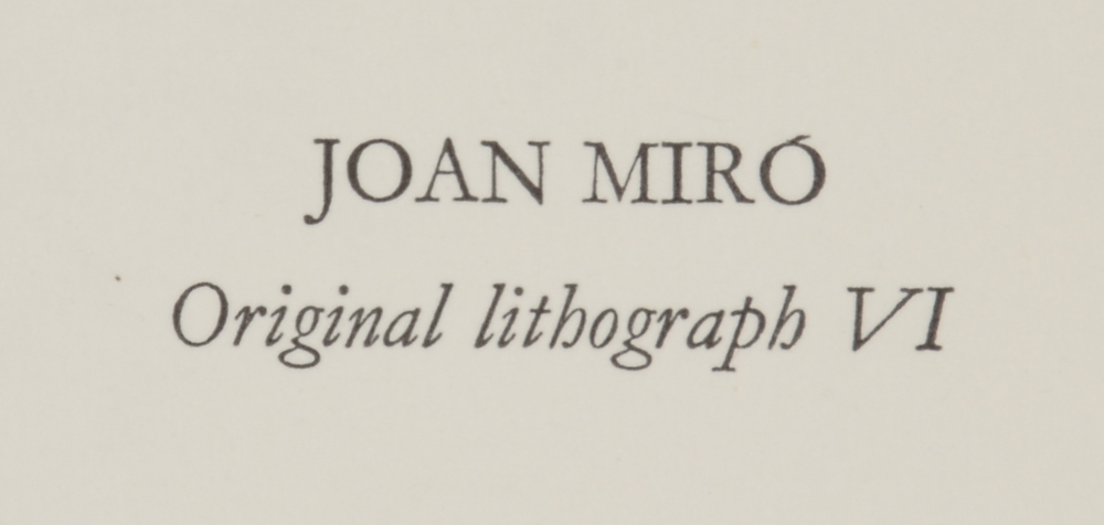 Joan Miró Hand-Pulled Lithograph from "LITHOGRAPHS II"