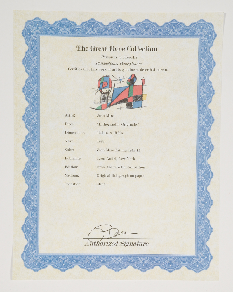 Joan Miró Hand-Pulled Lithograph from "LITHOGRAPHS II"